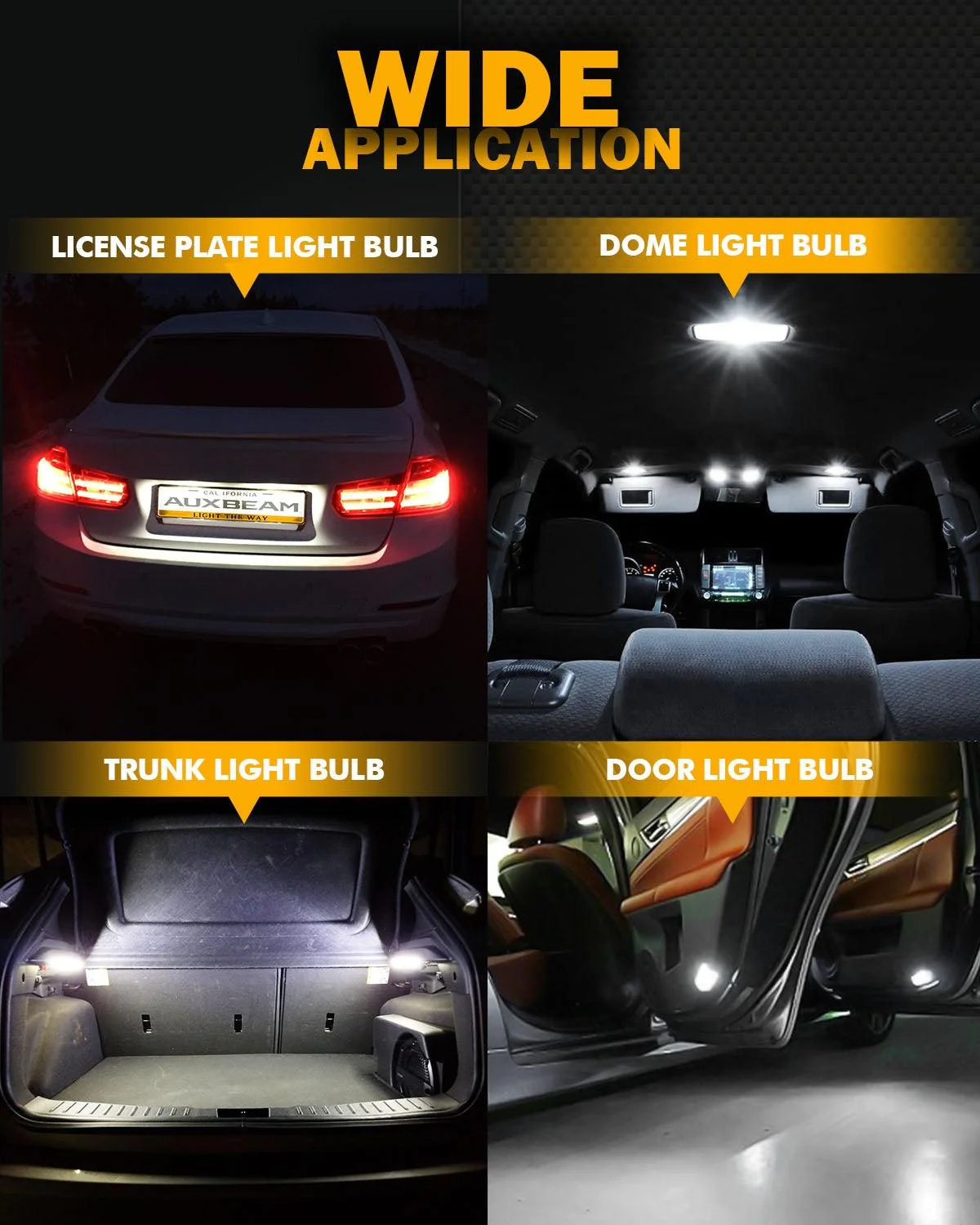 168 2825 W5W T10 LED License Plate/Side Marker/Interior Light Bulbs 3W 400% Brighter Canbus Error Free White B1 Series | 2 Bulbs - Image 8