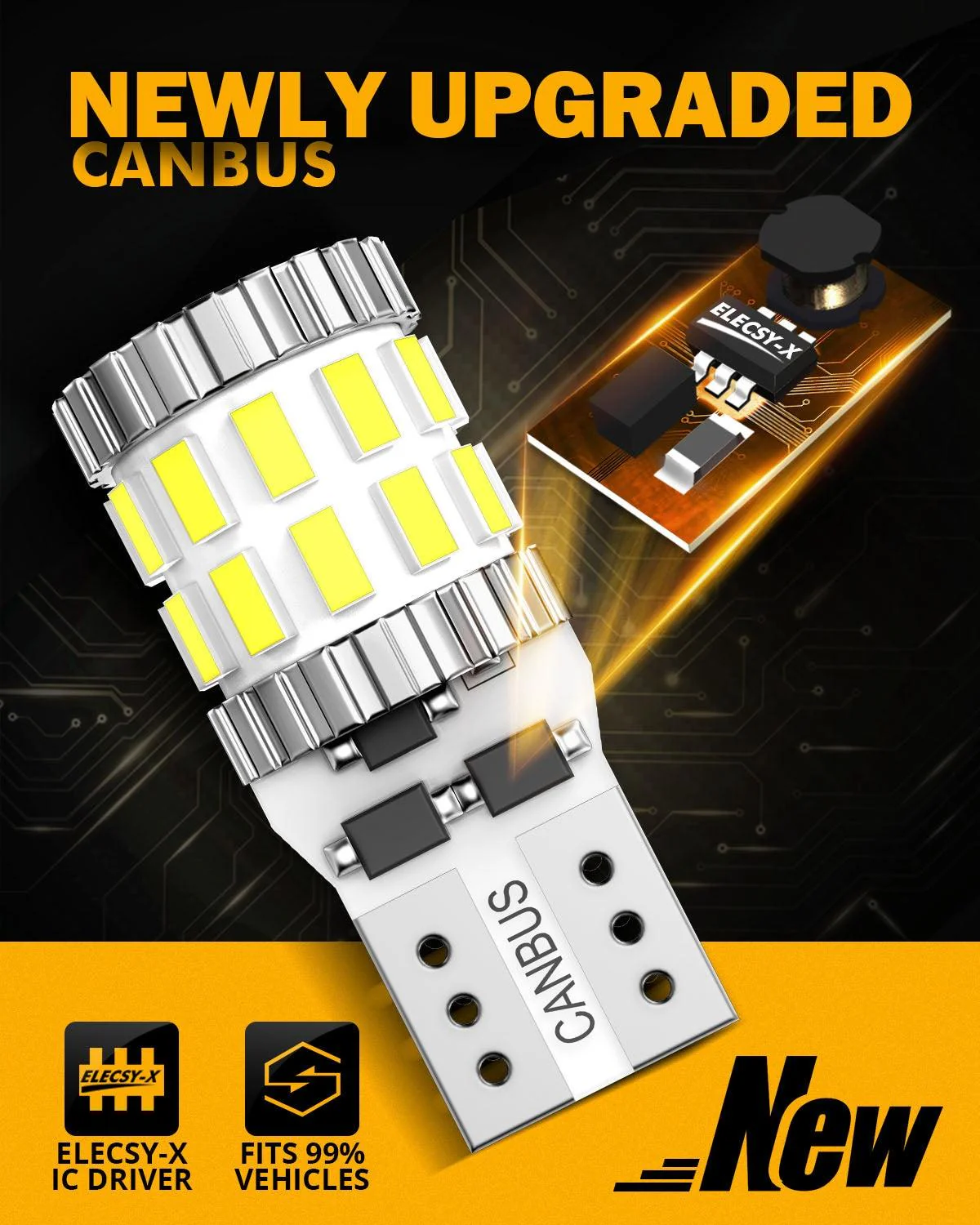 168 2825 W5W T10 LED License Plate/Side Marker/Interior Light Bulbs 3W 400% Brighter Canbus Error Free White B1 Series | 10 Bulbs - Image 4