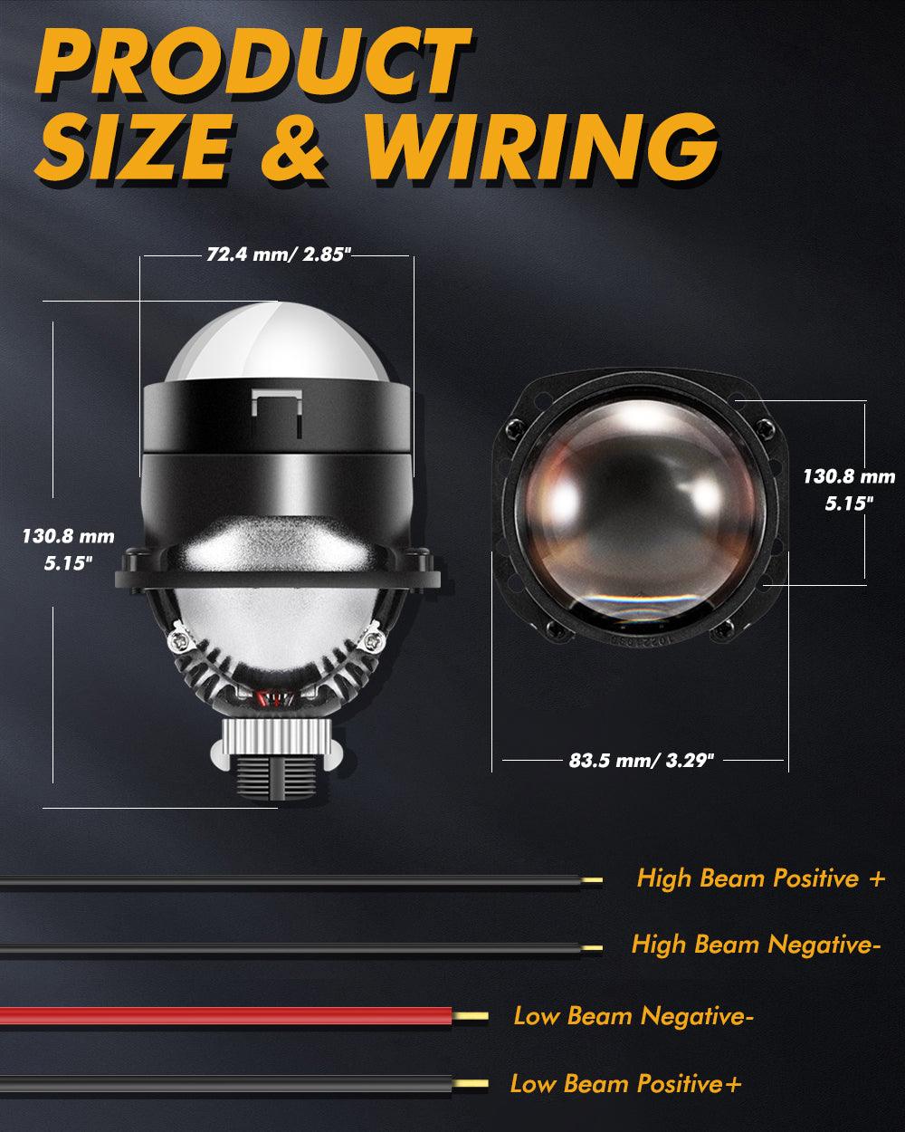 2.5 Inch 80W 6000K Bi-LED Projector Lens Headlight S8 Series Non-Destructive Installation Projector Lens for Car | 2PCS/Set - Image 7