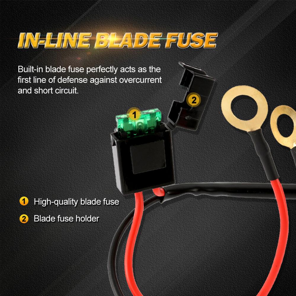 (2 Leads 16AWG) DT Connector LED Light Bar Wiring Harness Kit with Fuse 12V 40A Relay ON/OFF Switch - Image 7