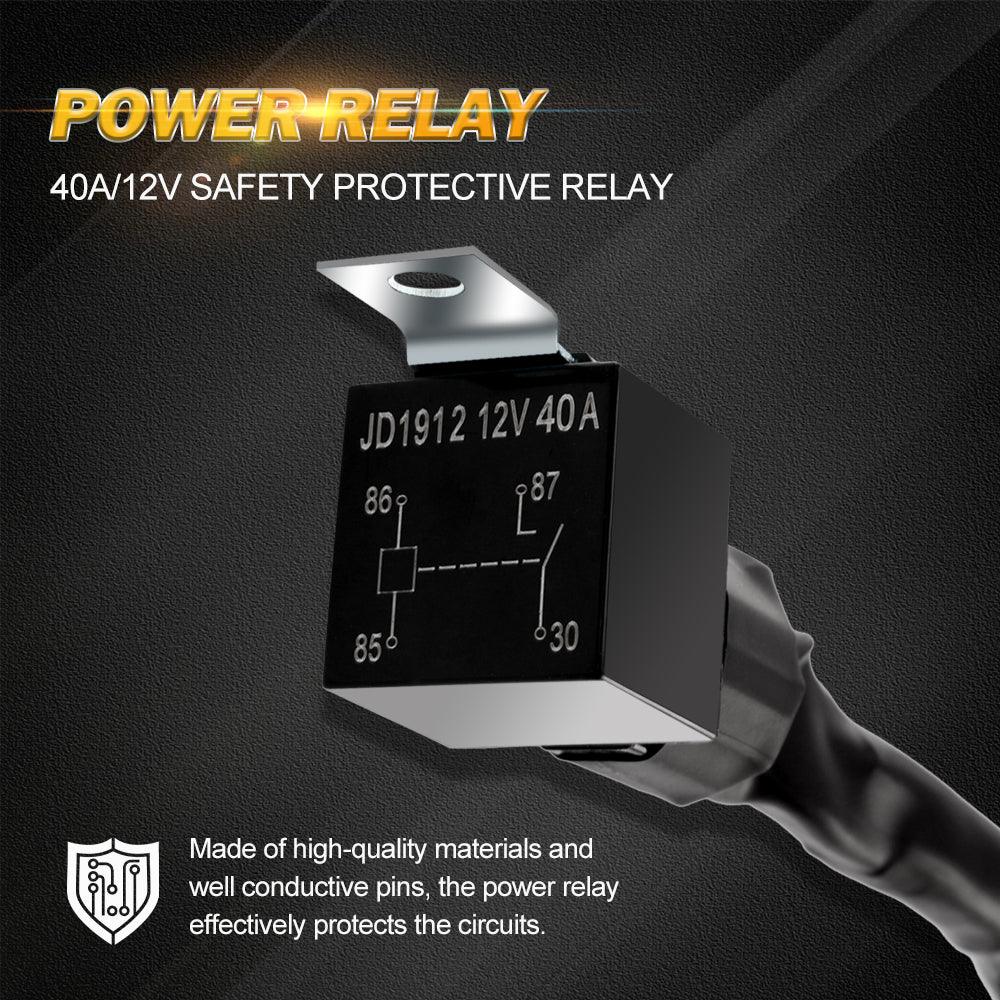 (2 Leads 16AWG) DT Connector LED Light Bar Wiring Harness Kit with Fuse 12V 40A Relay ON/OFF Switch - Image 8