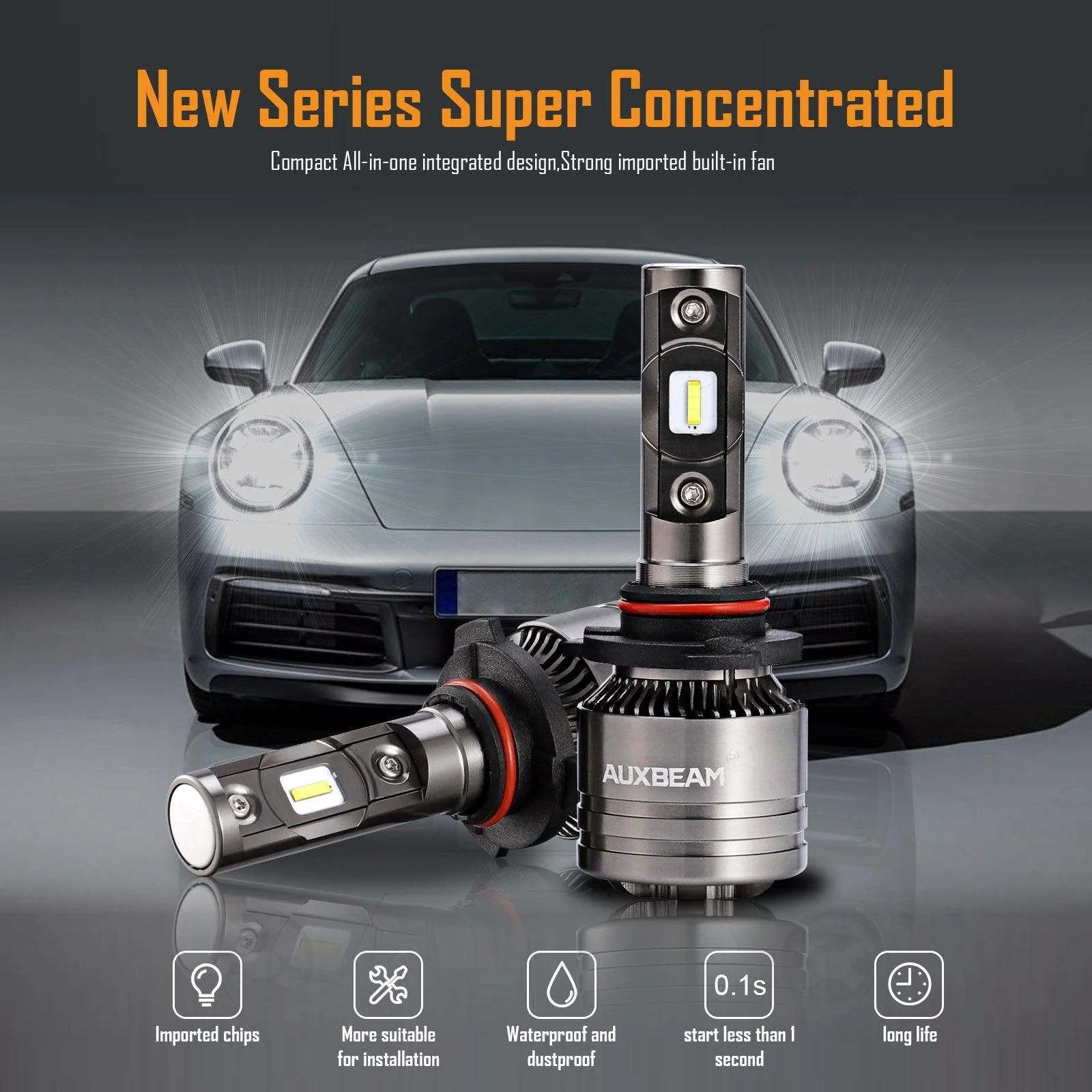 For 2003-2007 GMC SIERRA 1500 2500 3500 HD CLASSIC T1 Series Temperture Control 16000LM LED Light Bulbs High Low Beam Bundle - Image 3