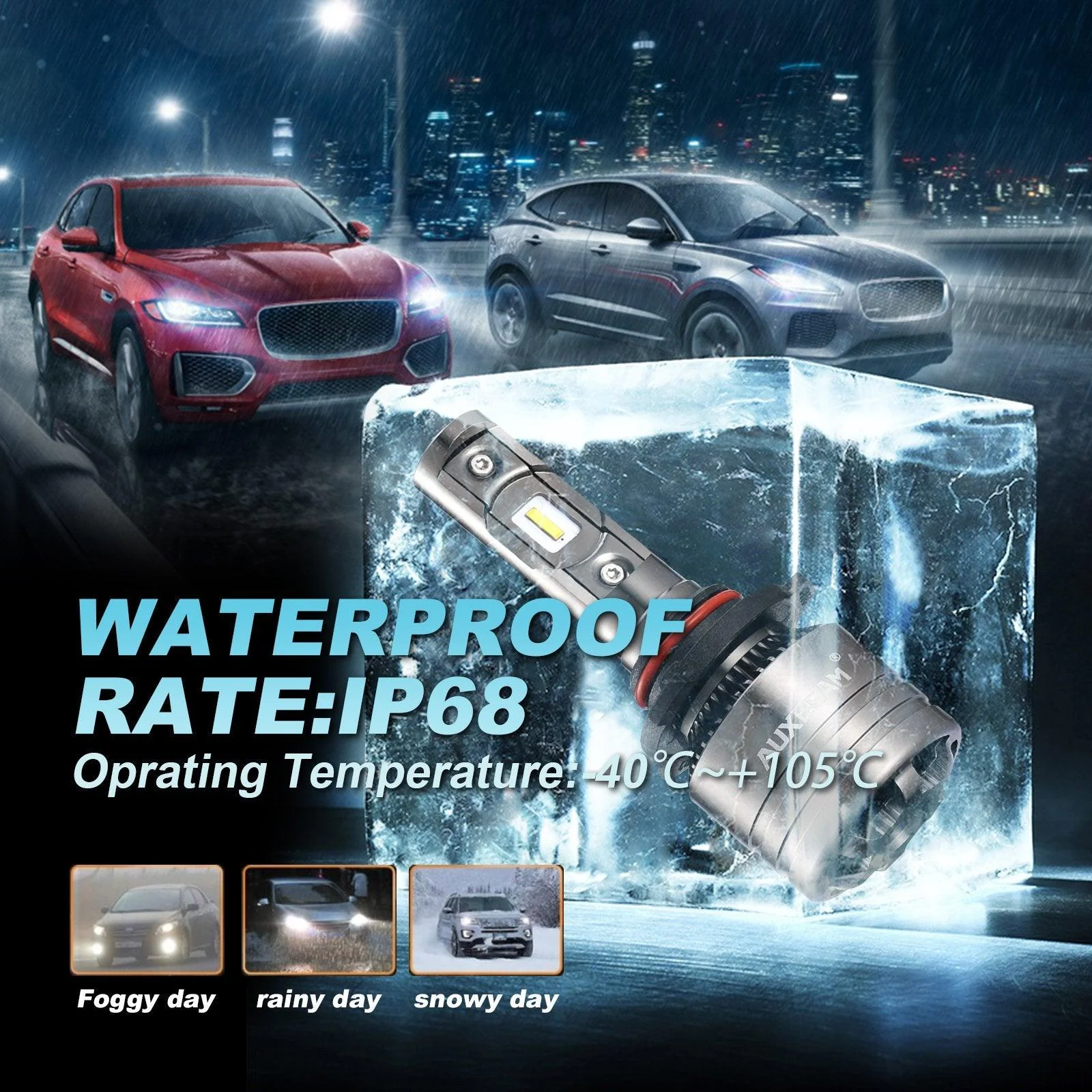 For 2003-2007 GMC SIERRA 1500 2500 3500 HD CLASSIC T1 Series Temperture Control 16000LM LED Light Bulbs High Low Beam Bundle - Image 4