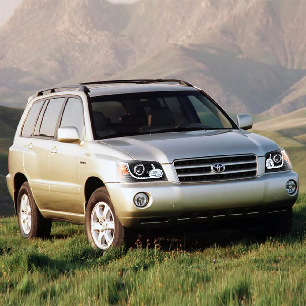 LED Headlight Assembly Dual Beam Projector Black For 2004-2007 Toyota Highlander 1th Gen (XU20) Facelift - Image 8