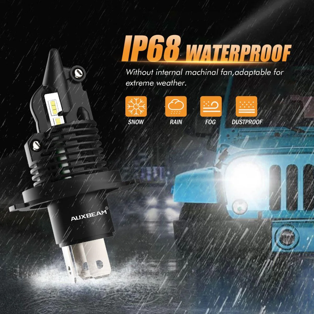 For 2005-2011 Toyota Tacoma H4/9003 Q10 Series Fanless&Wireless 1:1 Halogen Size 6500K LED Light Bulbs High Low Beam Bundle - Image 7