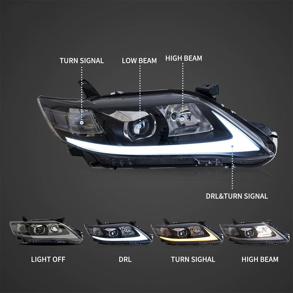 LED Headlight Assembly Projector For 2010-2011 Toyota Camry 6th Gen XV40 Facelift Regular Models Sedan - Image 3