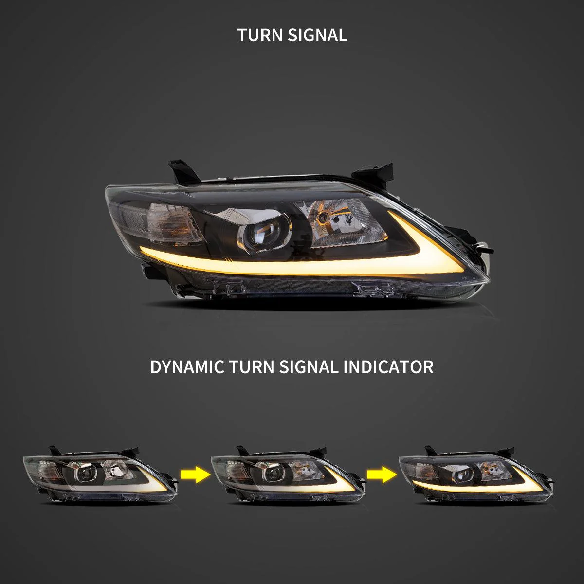 LED Headlight Assembly Projector For 2010-2011 Toyota Camry 6th Gen XV40 Facelift Regular Models Sedan - Image 4
