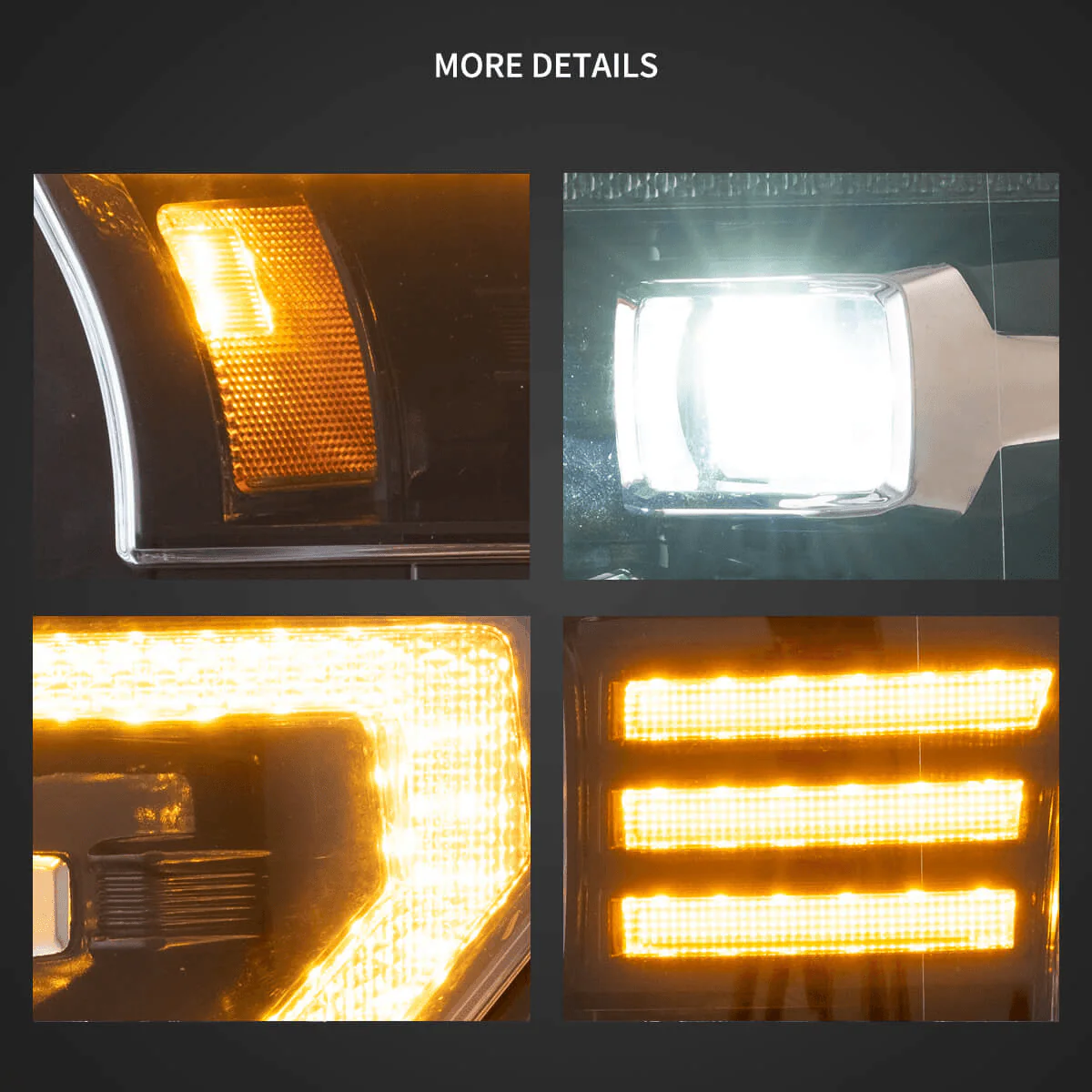 LED Headlight Assembly Dual Beam Projector Black For 2015-2017 Ford F150 (Fit Factory Halogen Version Only) - Image 11