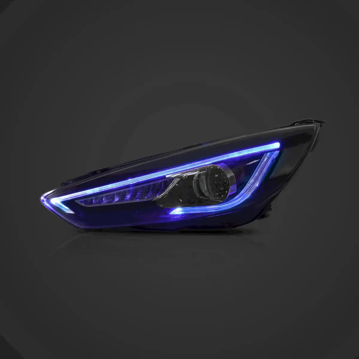 LED Headlight Assembly Dual Beam Projector Black For 2015-2018 Ford Focus 3th Gen Mark III Facelift - Image 10