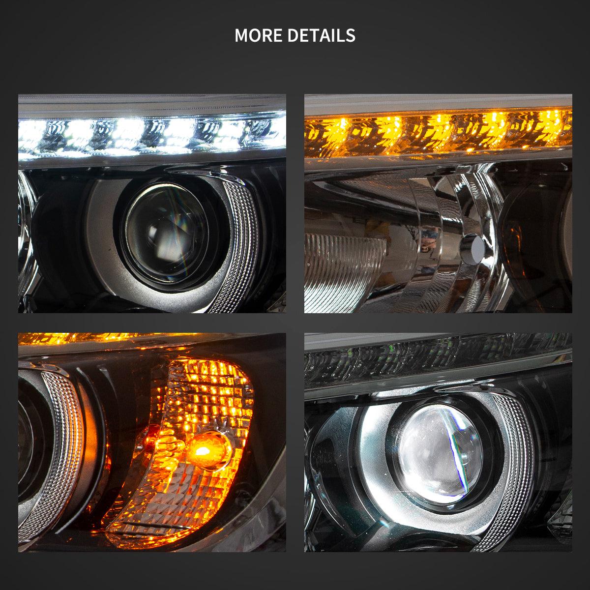 LED Headlight Assembly Dual Beam Projector Black For 2015-2020 Toyota Hilux SR5 8th Gens (GUN125, GUN126R) Pre-Facelift - Image 5