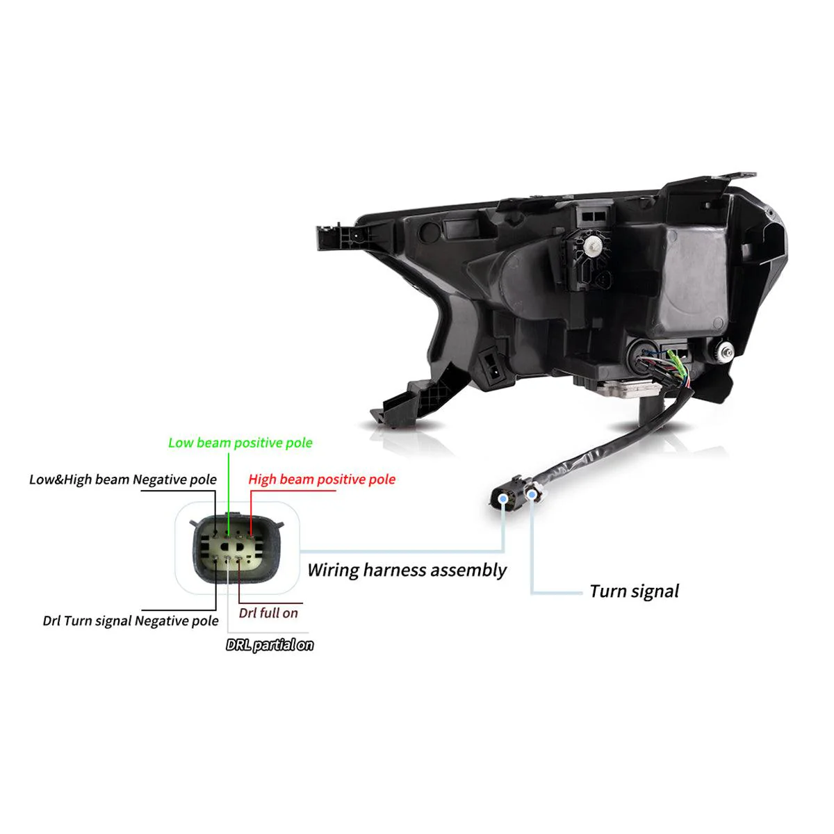 LED Headlight Assembly Matrix Projector Black For 2016-2021 Ford Ranger 3th Gen P375 [Inrternational Types] Facelift - Image 9