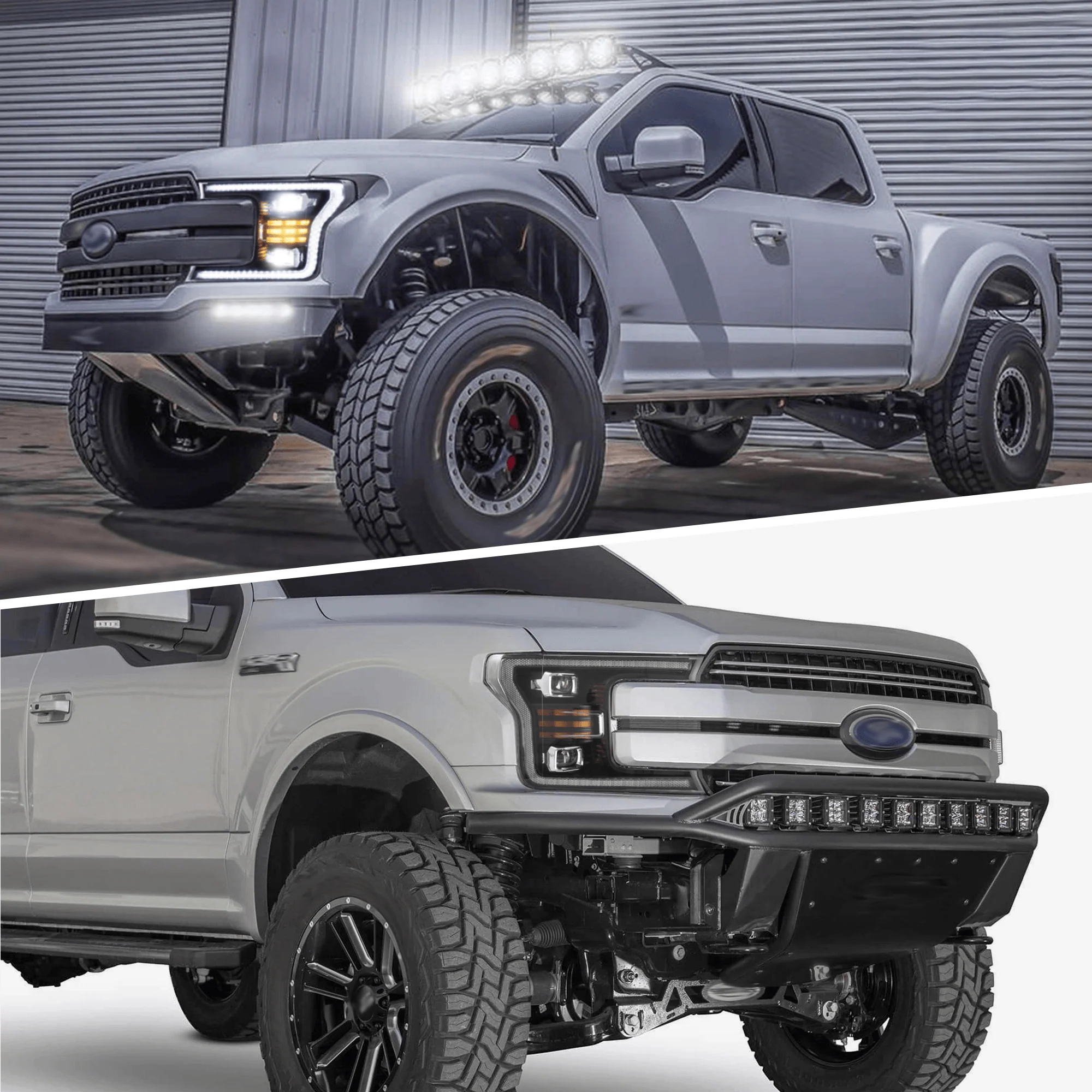 LED Headlight Assembly Dual Beam Projector Black For 2018-2020 Ford F150 13th Gen - Image 11