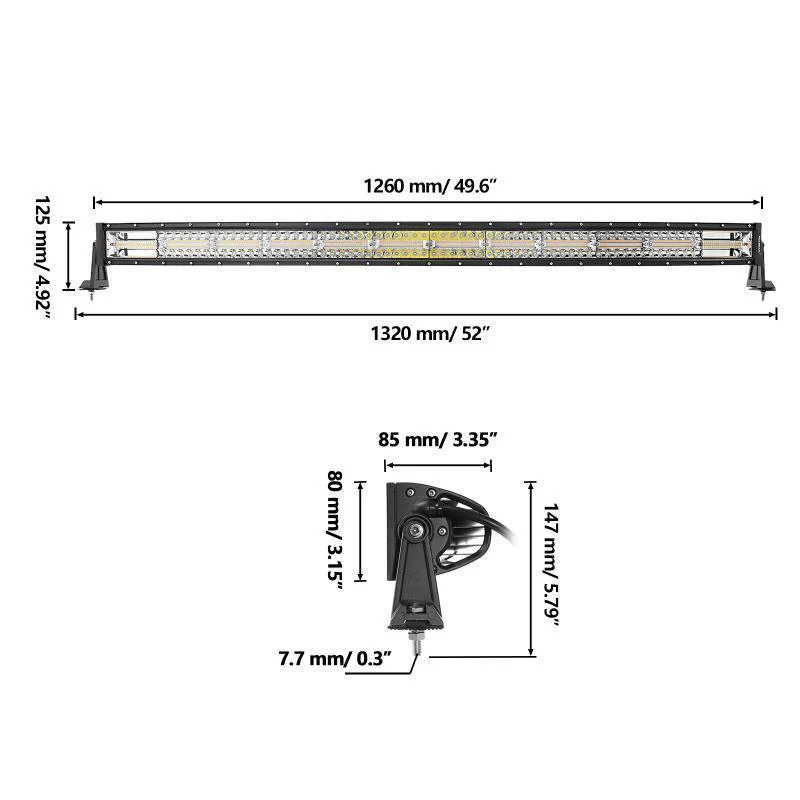 6 Modes Series 22 Inch/30 Inch/42 Inch/50 Inch White&Amber LED Light Bars - Image 17