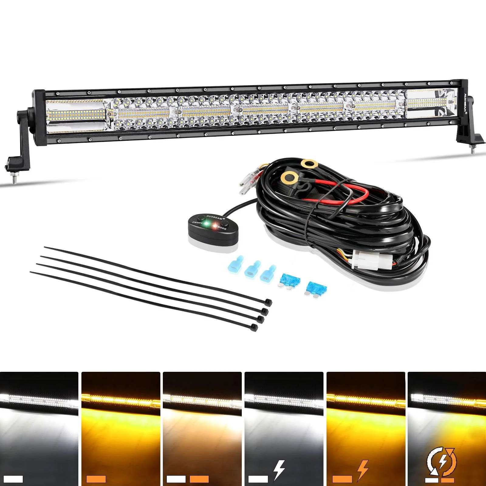 6 Modes Series 22 Inch/30 Inch/42 Inch/50 Inch White&Amber LED Light Bars - Image 24