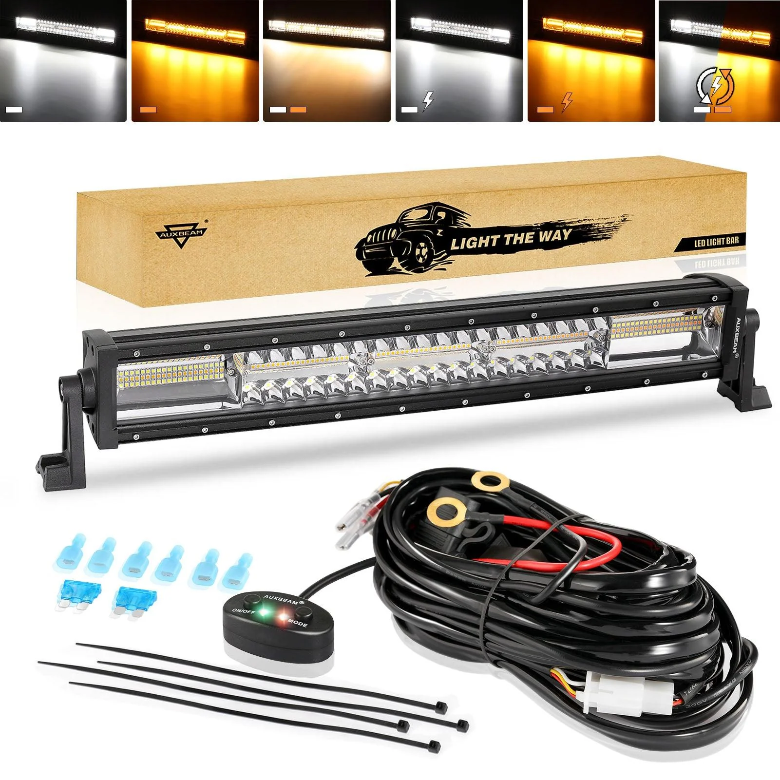 6 Modes Series 22 Inch/30 Inch/42 Inch/50 Inch White&Amber LED Light Bars - Image 25