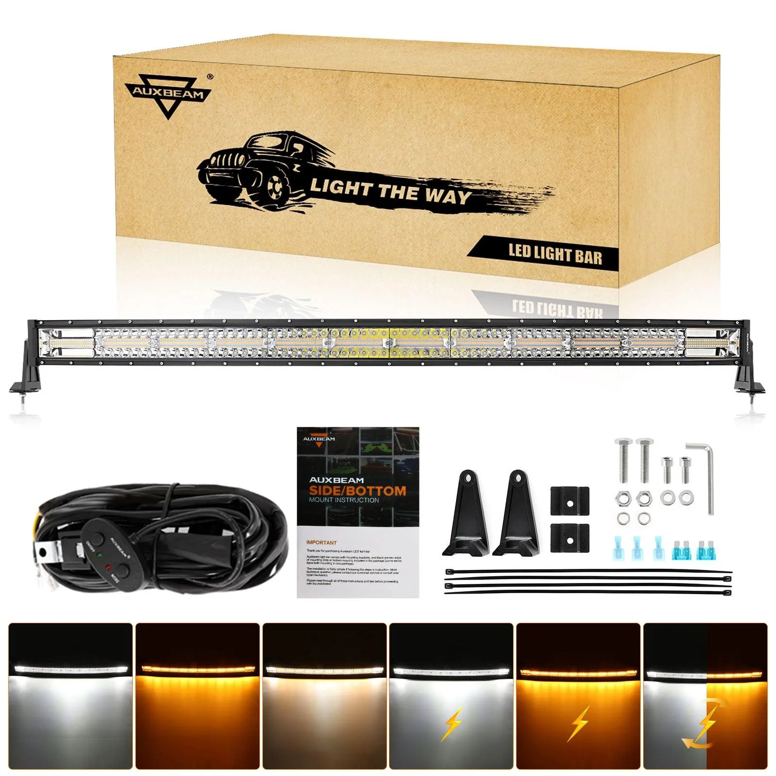 6 Modes Series 22 Inch/30 Inch/42 Inch/50 Inch White&Amber LED Light Bars - Image 27