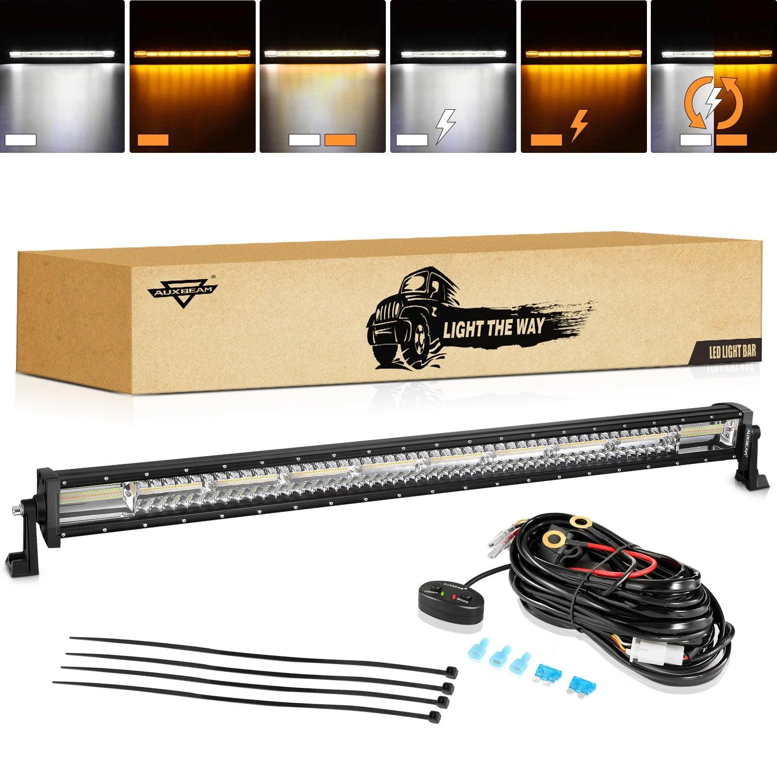 6 Modes Series 22 Inch/30 Inch/42 Inch/50 Inch White&Amber LED Light Bars - Image 28