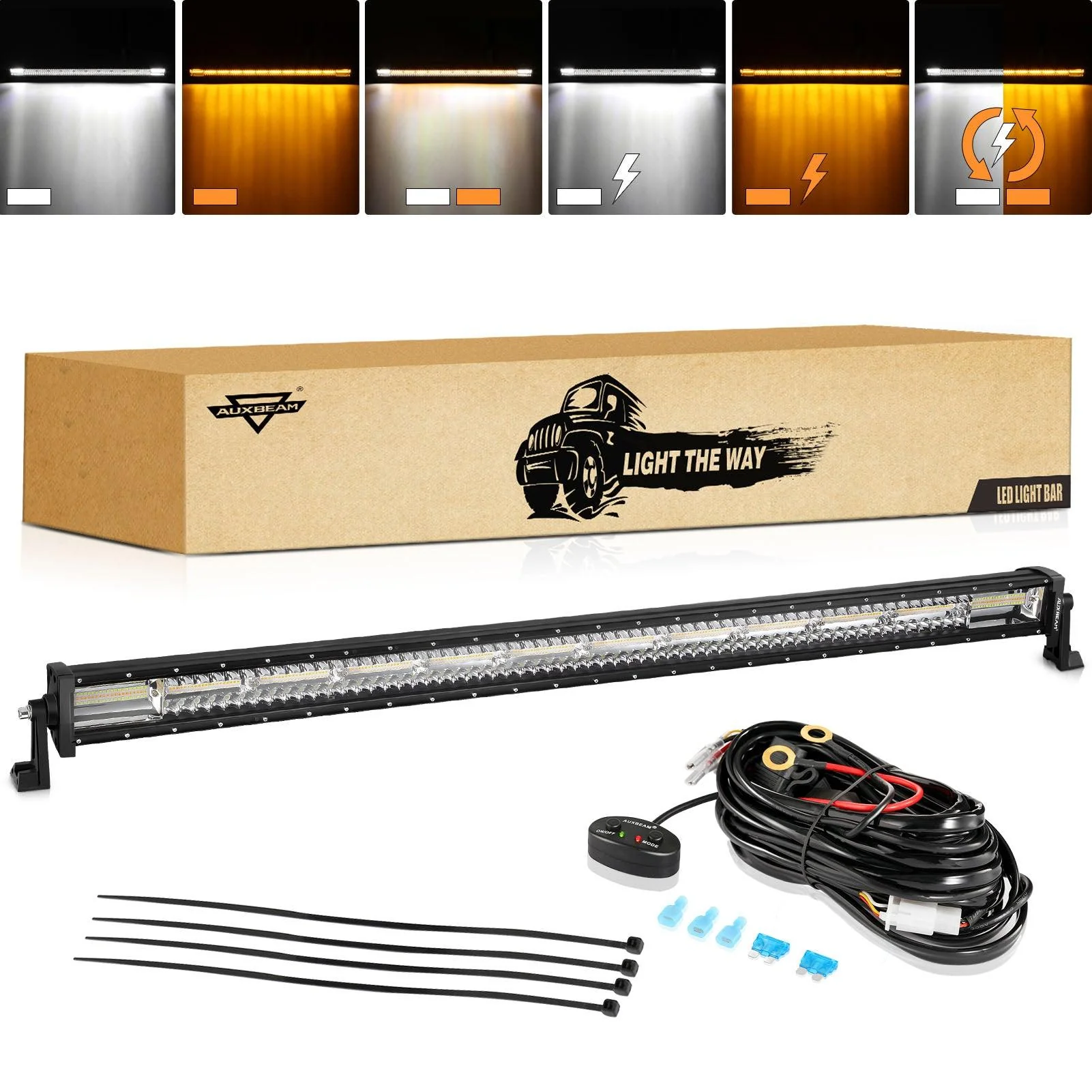 6 Modes Series 22 Inch/30 Inch/42 Inch/50 Inch White&Amber LED Light Bars - Image 29