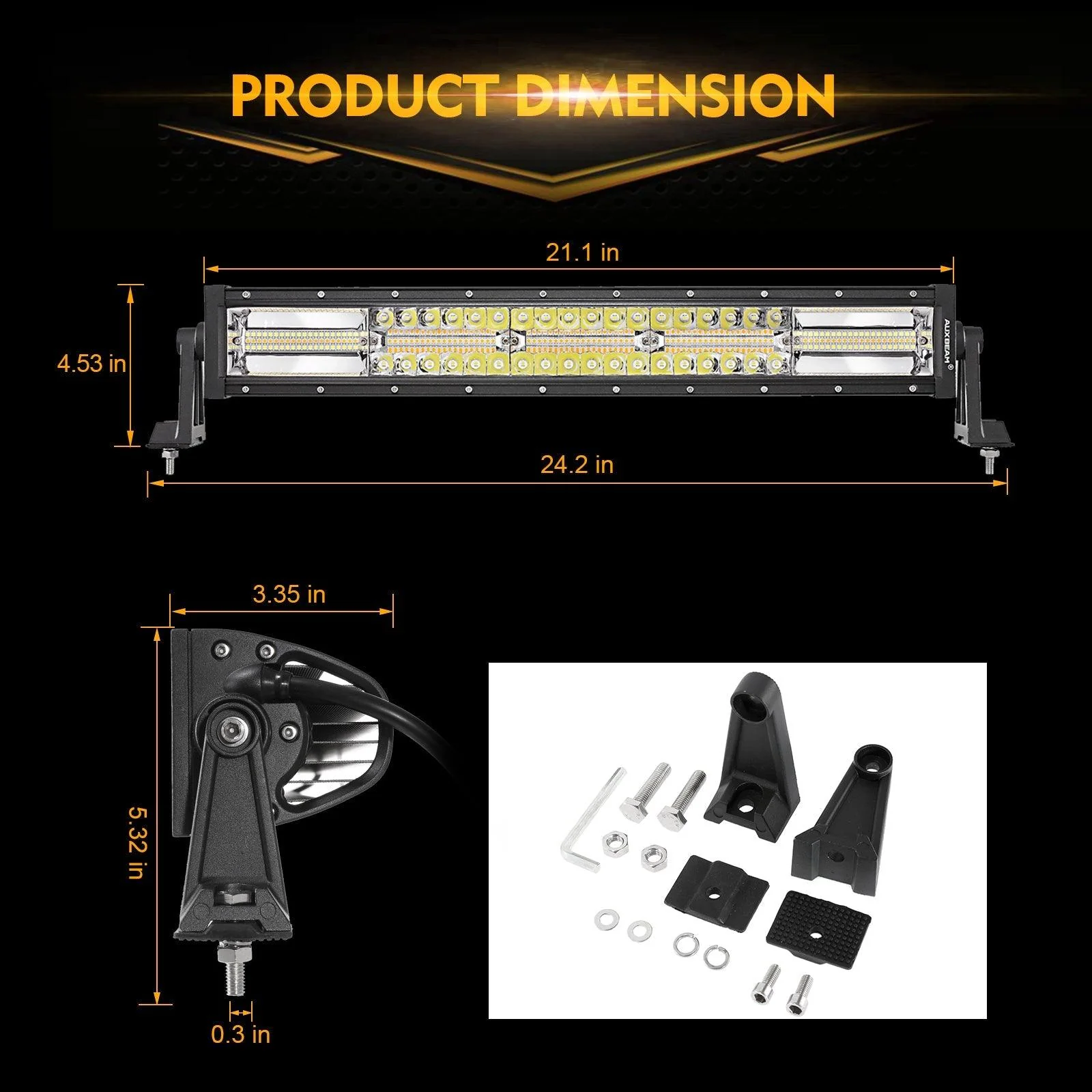 6 Modes Series 22 Inch/30 Inch/42 Inch/50 Inch White&Amber LED Light Bars - Image 7