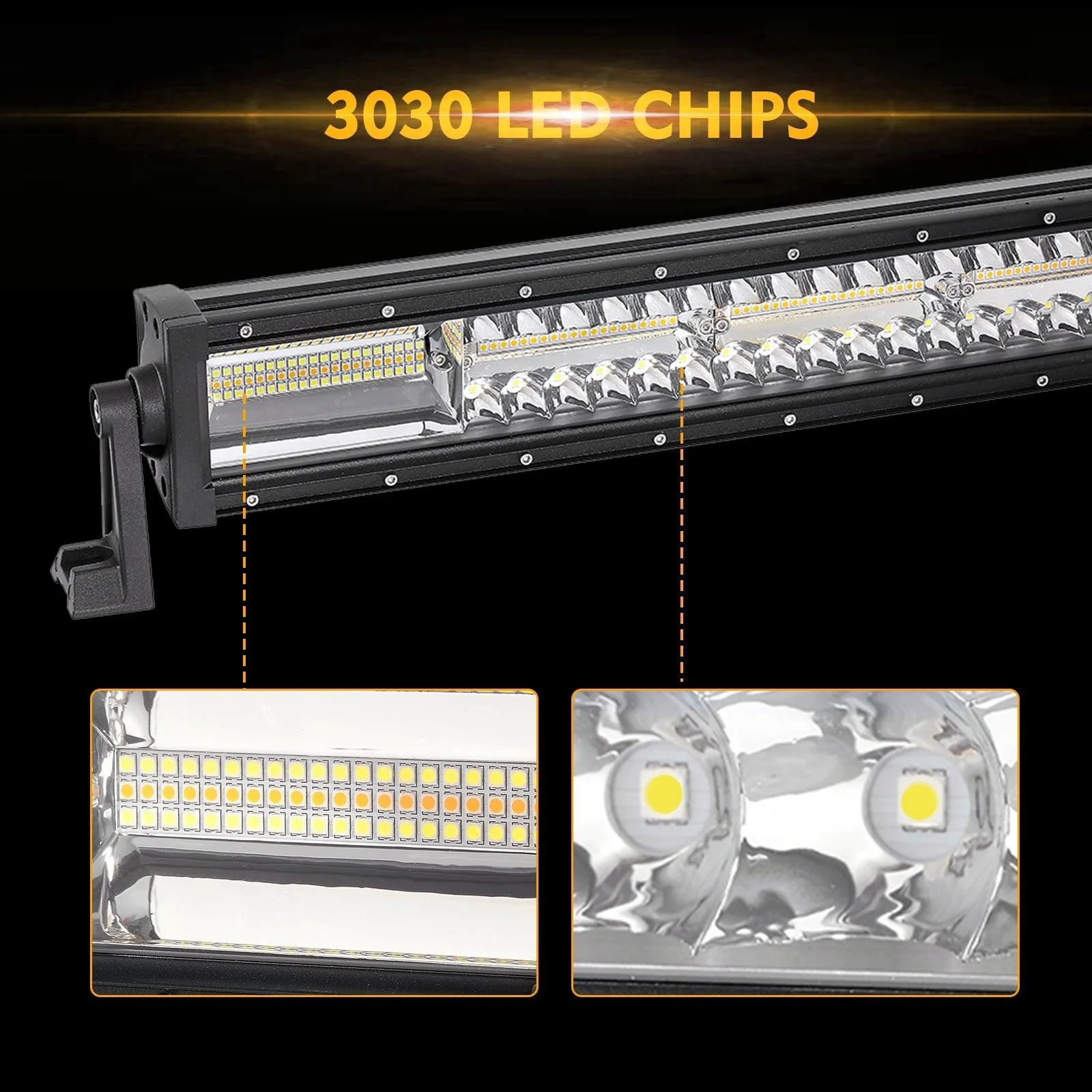 6 Modes Series 22 Inch/30 Inch/42 Inch/50 Inch White&Amber LED Light Bars - Image 8