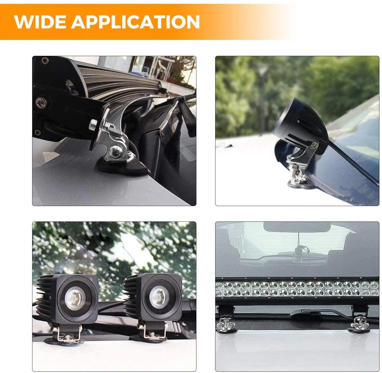 Universal LED Light Bar Mounting Brackets Adjustable Pillar Hood for Offroad Jeep SUV Truck - Image 7