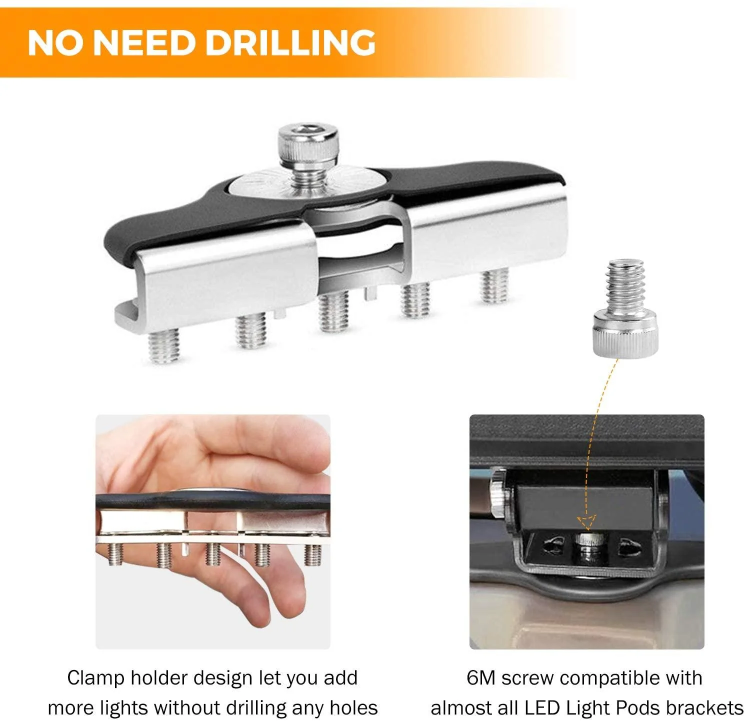 (2pcs/set) Universal LED Light Bar Spot Light Mounting Brackets Clamp Holder Design for Jeep Truck SUV Offroad - Image 5