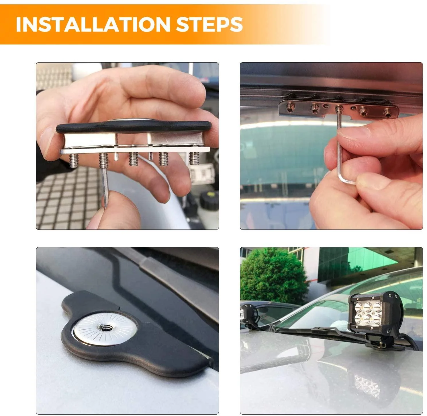 (2pcs/set) Universal LED Light Bar Spot Light Mounting Brackets Clamp Holder Design for Jeep Truck SUV Offroad - Image 6