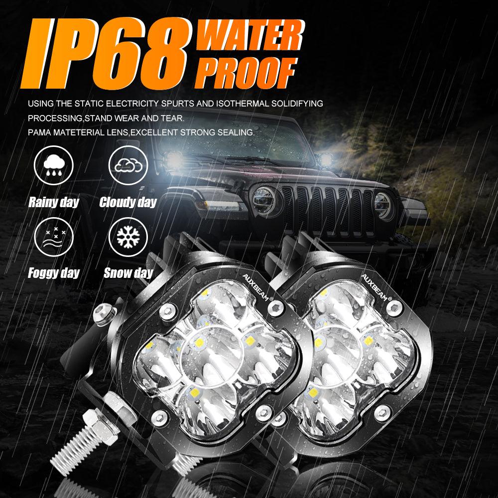 3 Inch 80W 9600LM LED Pods Lights White&Amber for FORD - Image 10