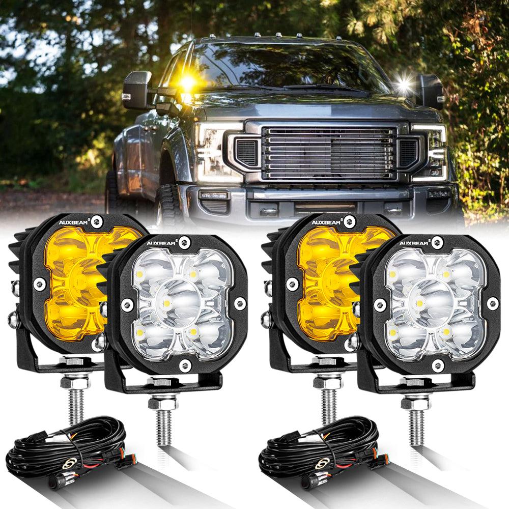 3 Inch 80W 9600LM LED Pods Lights White&Amber for FORD - Image 17