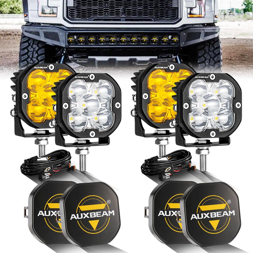 3 Inch 80W 9600LM LED Pods Lights White&Amber for FORD - Image 19