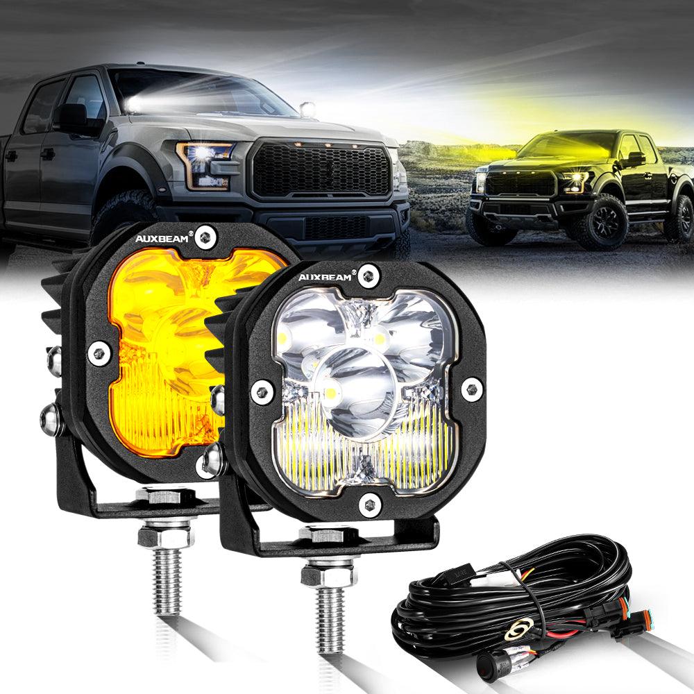 3 Inch 80W 9600LM LED Pods Lights White&Amber for FORD - Image 20