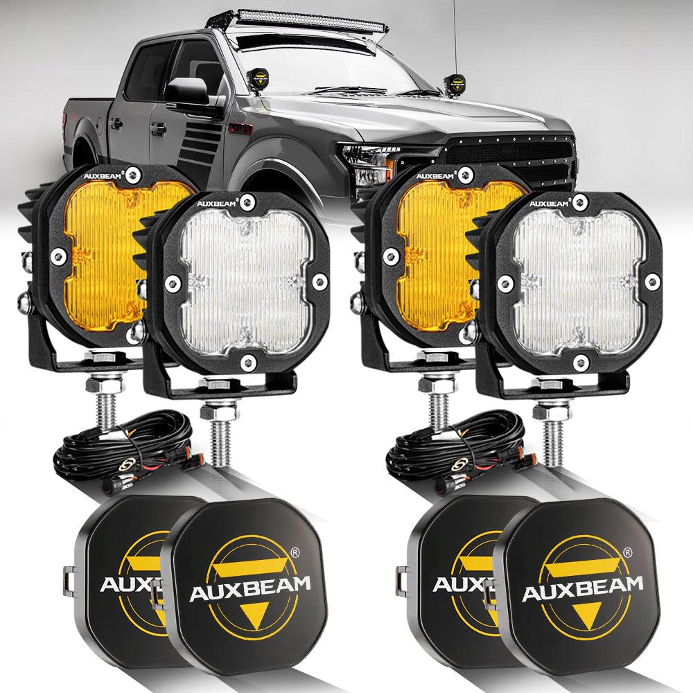 3 Inch 80W 9600LM LED Pods Lights White&Amber for FORD - Image 26