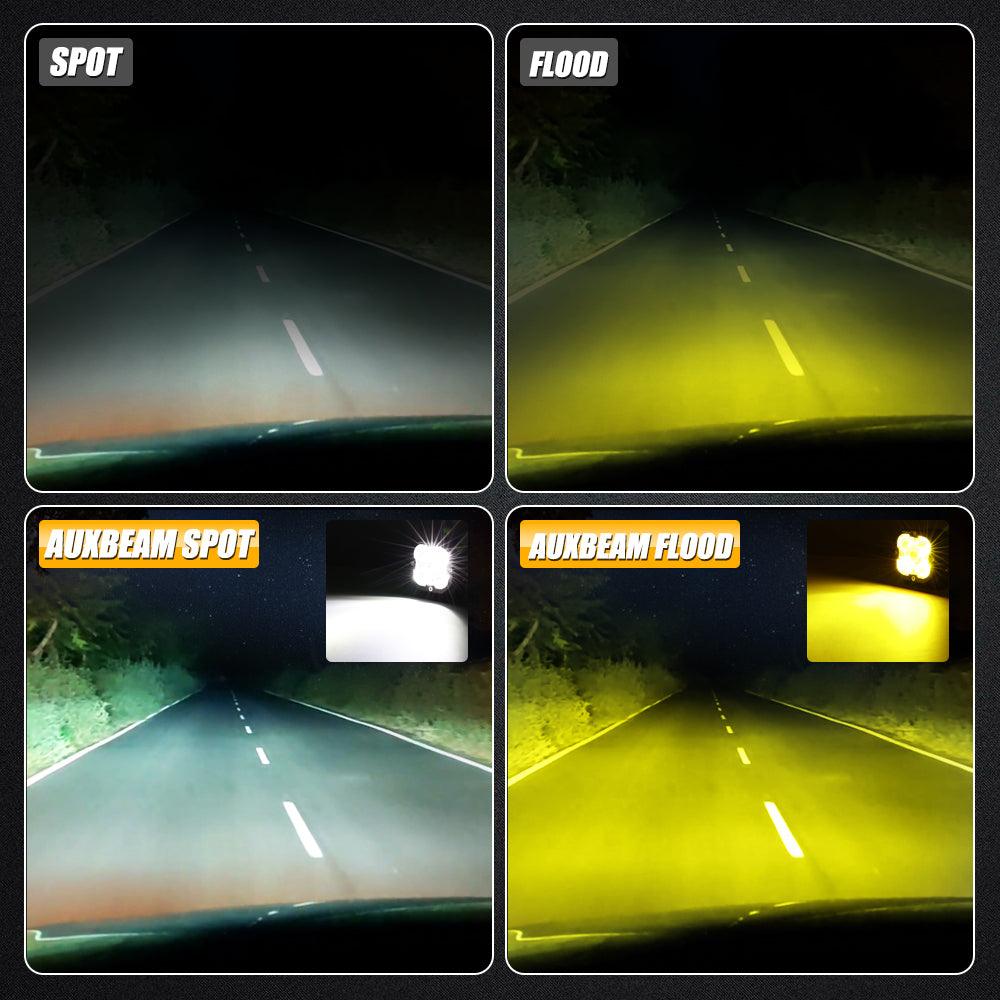 3 Inch 80W 9600LM LED Pods Lights White&Amber for FORD - Image 6