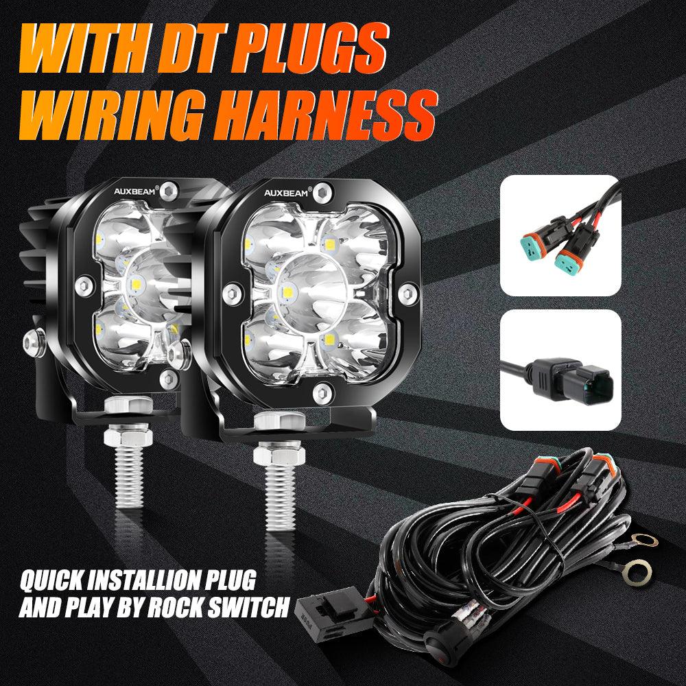 3 Inch 80W 9600LM LED Pods Lights White&Amber for FORD - Image 7