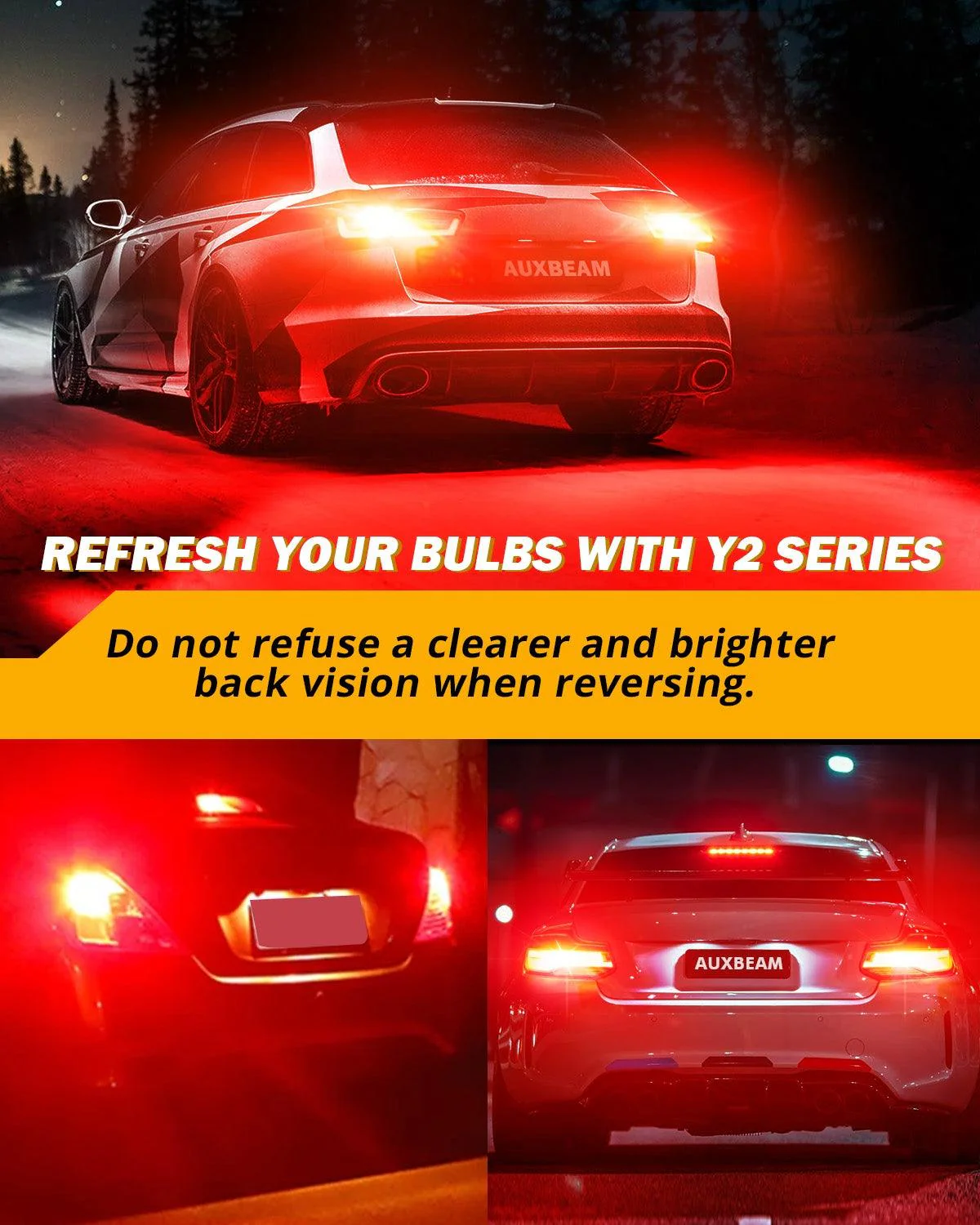 T25 3157 3156 LED Brake/Tail Light Bulbs 14W 6000LM CAN-Bus Error Free Red Y2 Series | 2 Bulbs - Image 7