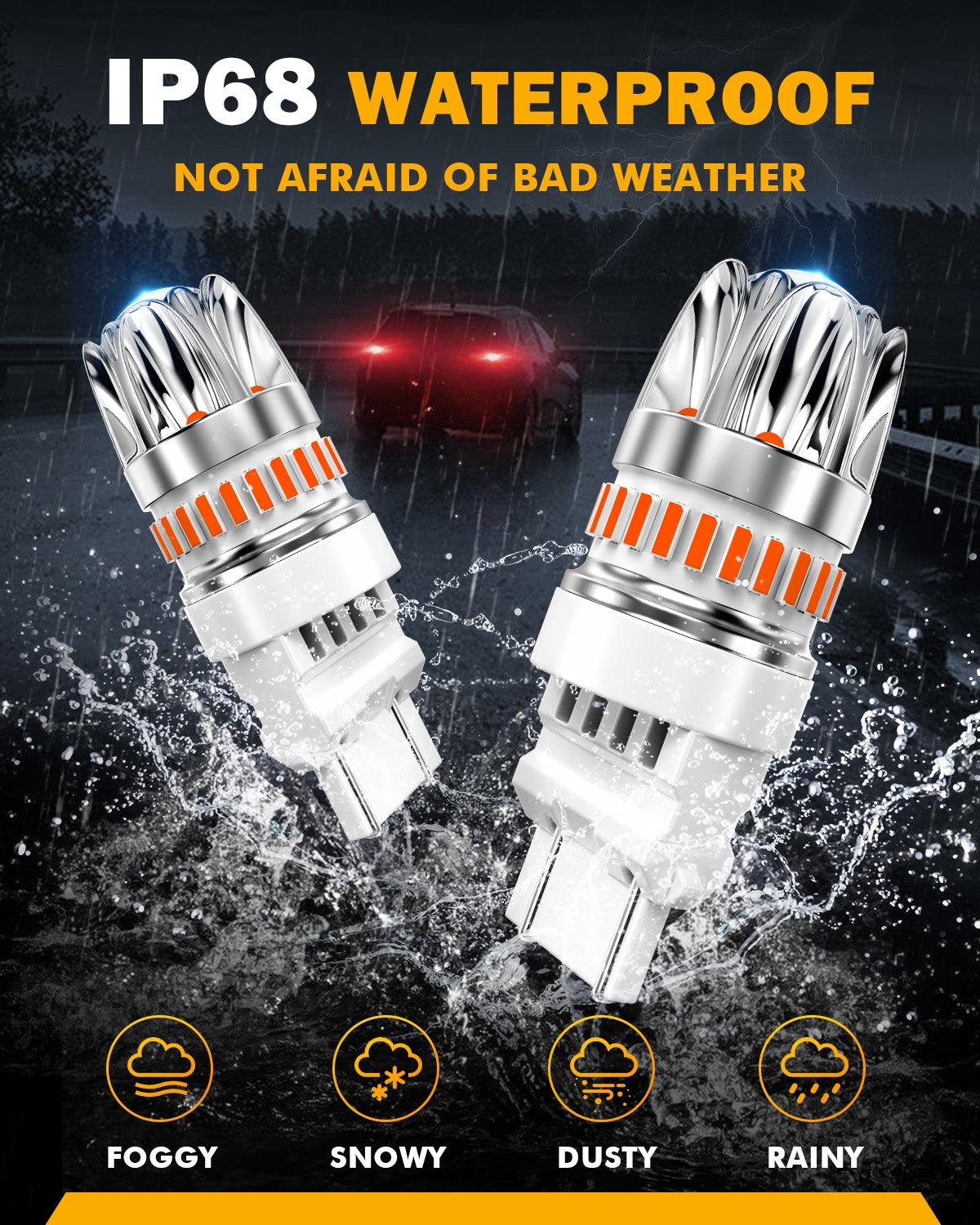 T25 3157 3156 LED Brake/Tail Light Bulbs 14W 6000LM CAN-Bus Error Free Red Y2 Series | 2 Bulbs - Image 8