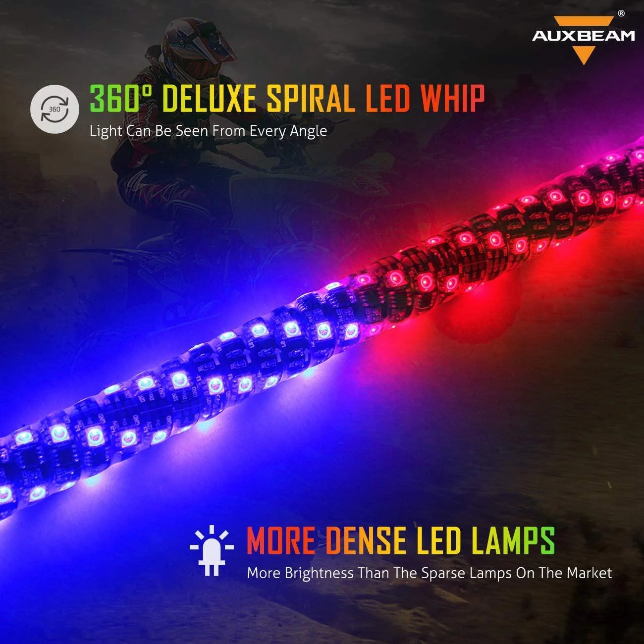 3FT/4FT LED RGB Whip Lights & Rear Pillar Flagpole Light Brackets Combo for Can-Am Maverick X3 2017 2018 2019 2020 2021 - Image 4