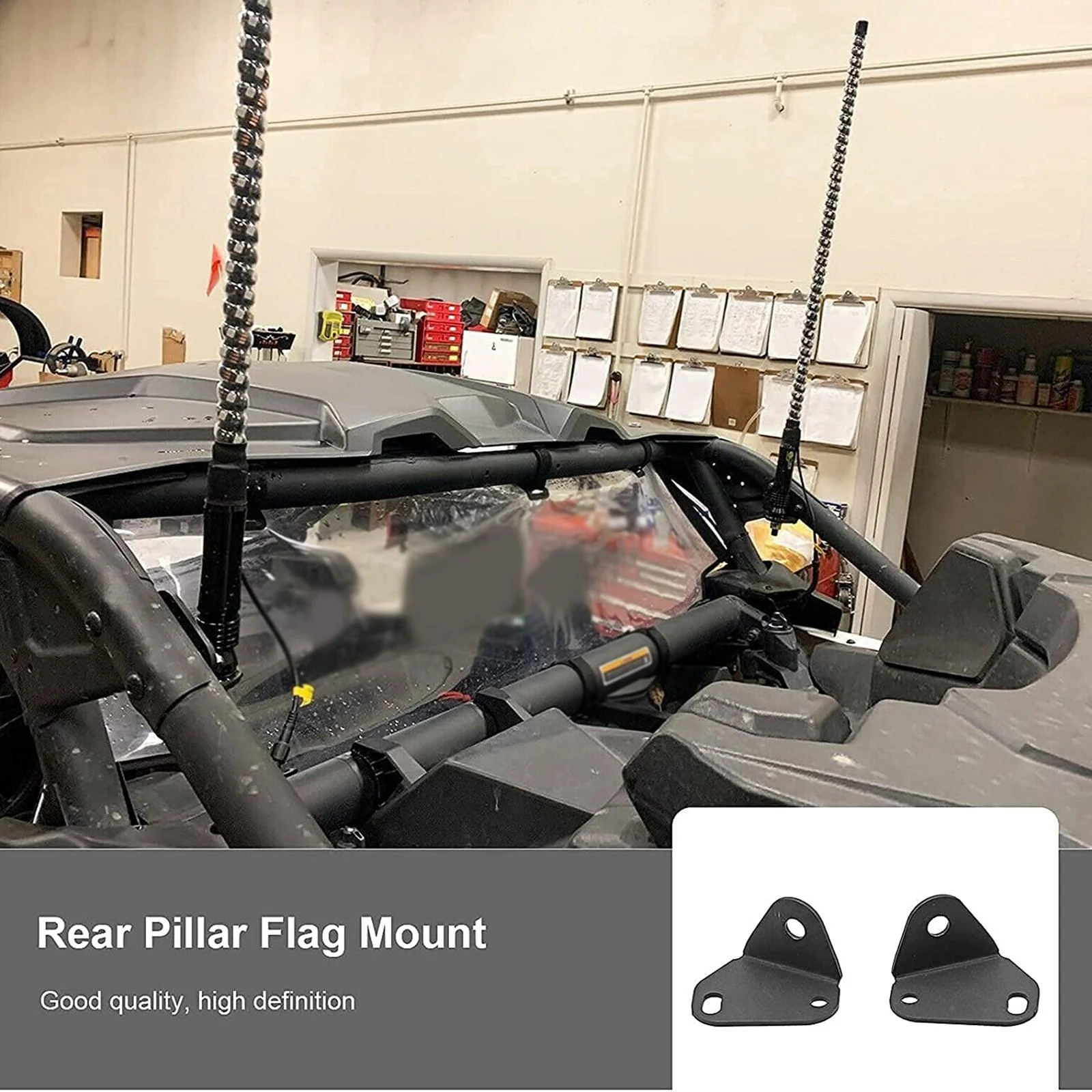 3FT/4FT LED RGB Whip Lights & Rear Pillar Flagpole Light Brackets Combo for Can-Am Maverick X3 2017 2018 2019 2020 2021 - Image 8