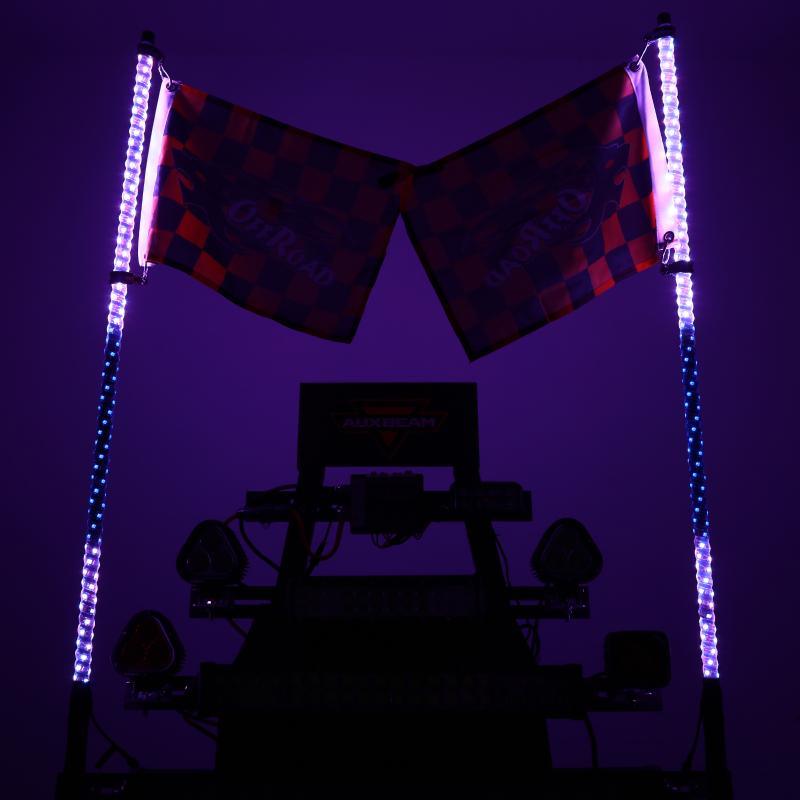 (2pcs/set) 3FT/4FT LED RGB Whip Lights with Turn Signal & Brake Light, Bluetooth APP/ Remote Control - Image 13