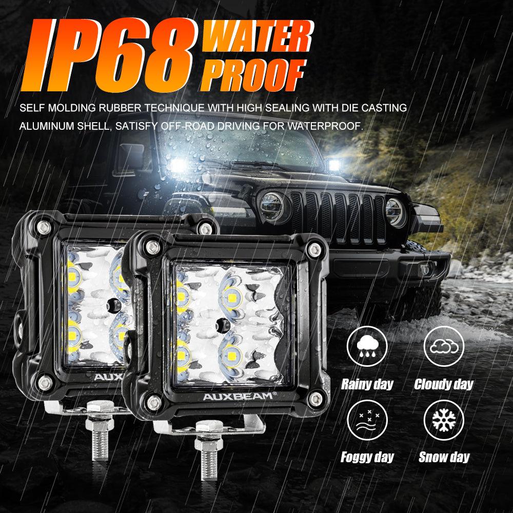 3 Inch 40W LED Pods Light Spot/Flood Multicolor frame with wiring harness for SUV ATV UTV Trucks Pickup Boat - Image 12