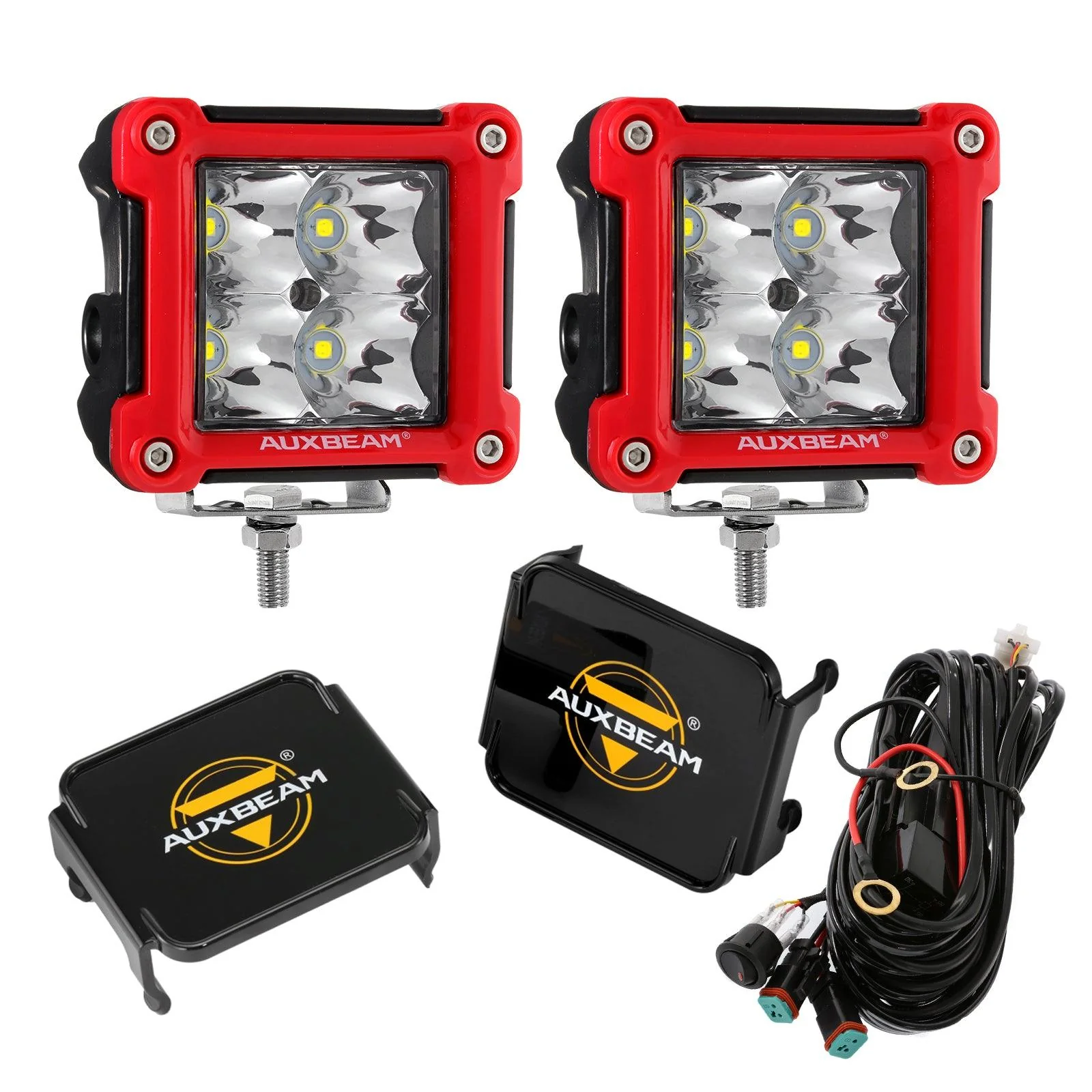 3 Inch 40W LED Pods Light Spot/Flood Multicolor frame with wiring harness for SUV ATV UTV Trucks Pickup Boat - Image 39
