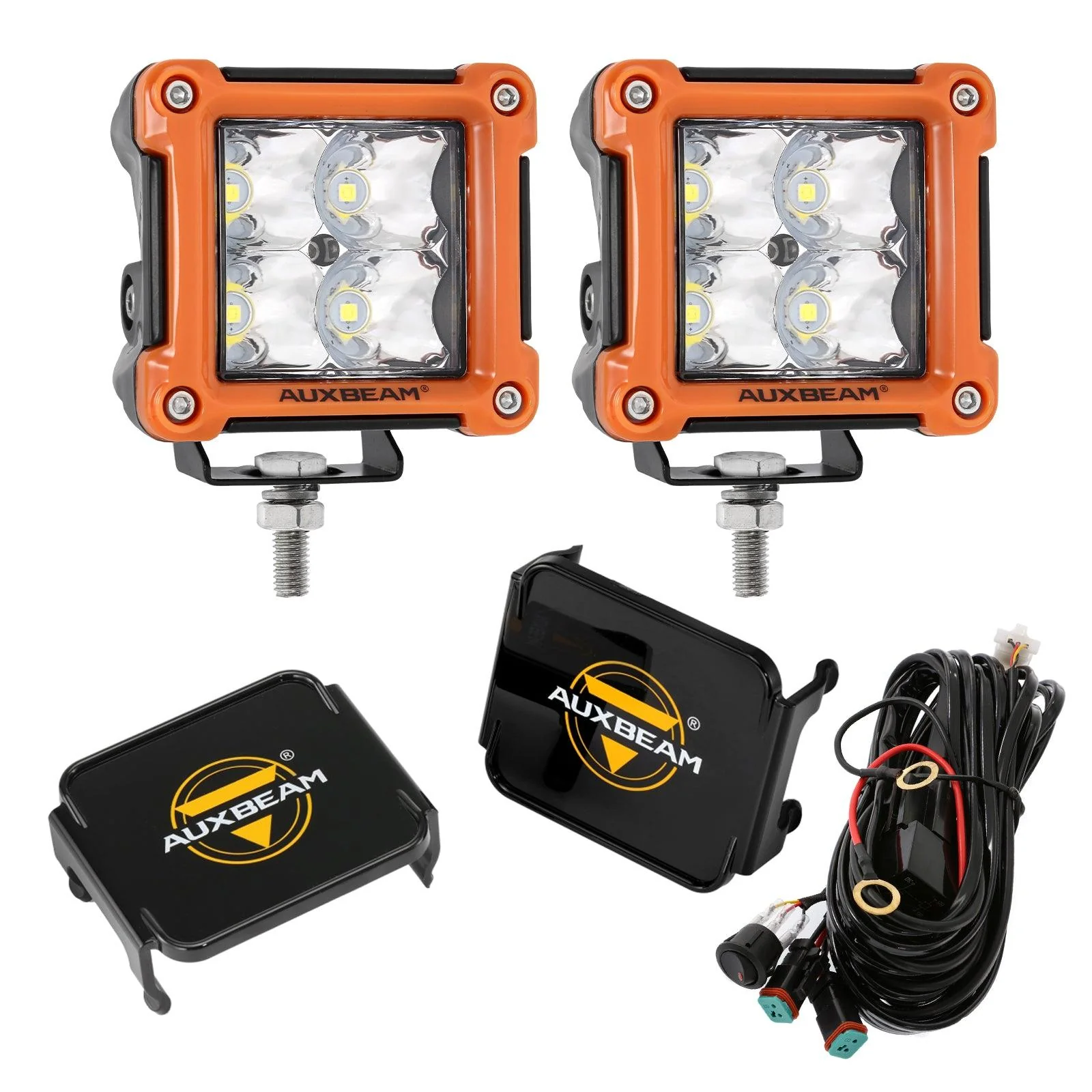 3 Inch 40W LED Pods Light Spot/Flood Multicolor frame with wiring harness for SUV ATV UTV Trucks Pickup Boat - Image 43