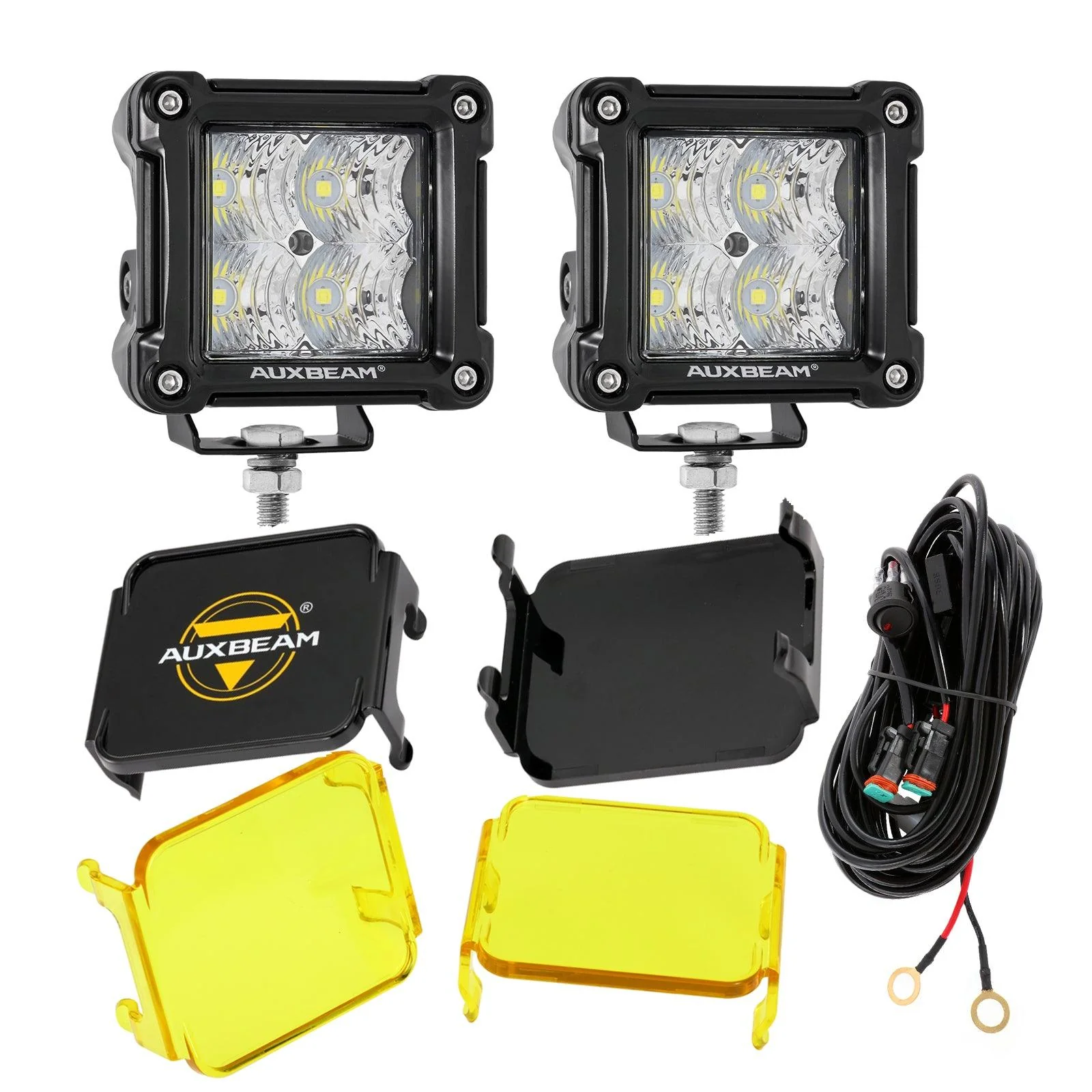 3 Inch 40W LED Pods Light Spot/Flood Multicolor frame with wiring harness for SUV ATV UTV Trucks Pickup Boat - Image 48