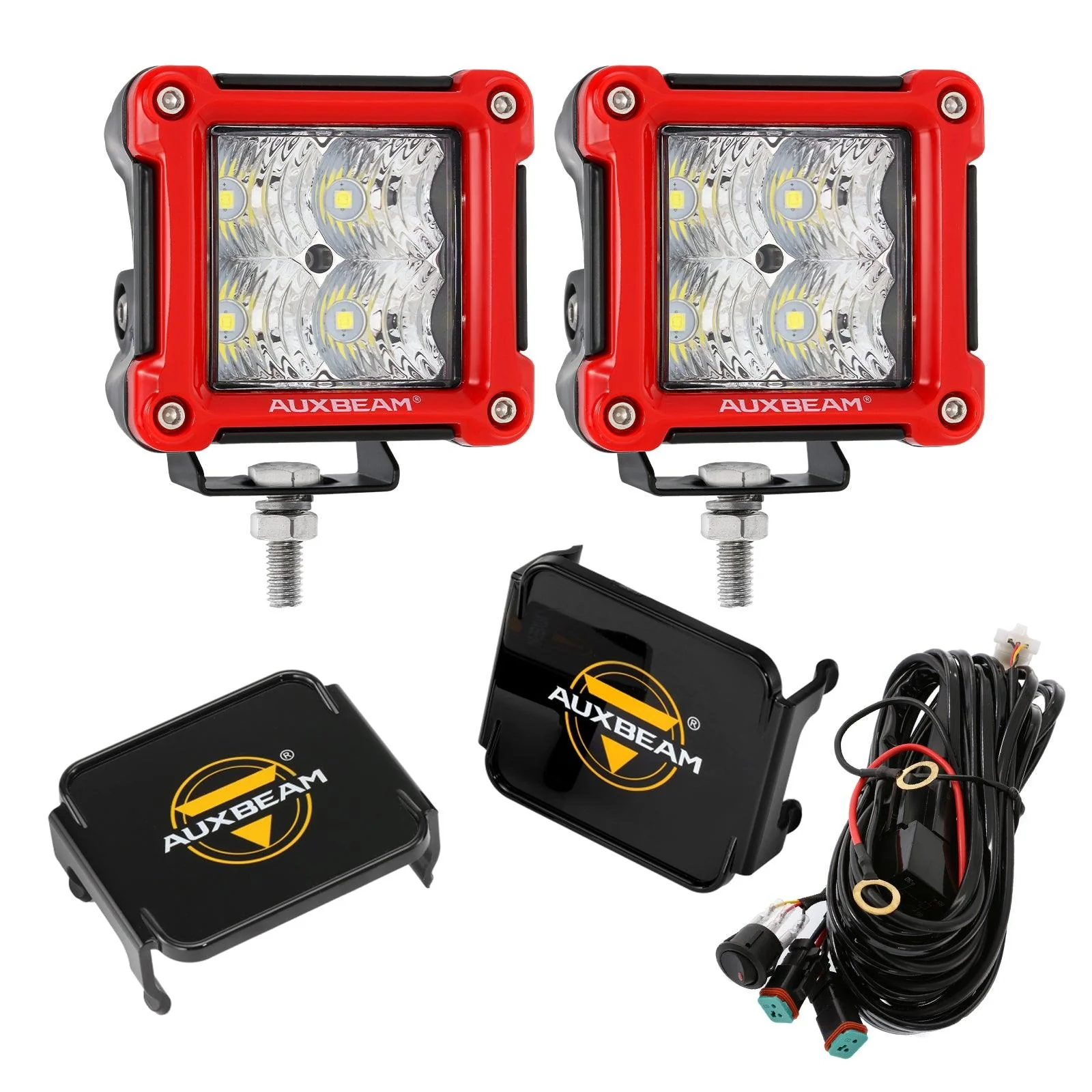3 Inch 40W LED Pods Light Spot/Flood Multicolor frame with wiring harness for SUV ATV UTV Trucks Pickup Boat - Image 49