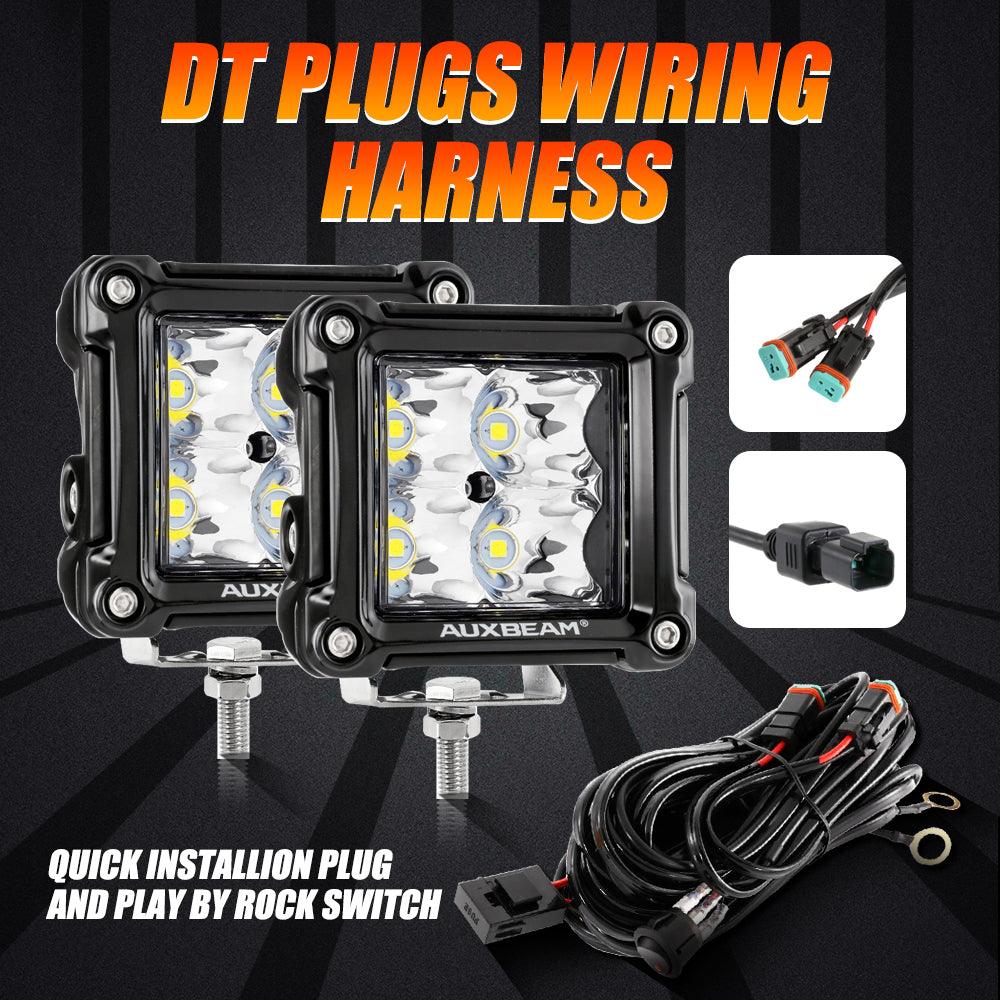 3 Inch 40W LED Pods Light Spot/Flood Multicolor frame with wiring harness for SUV ATV UTV Trucks Pickup Boat - Image 9