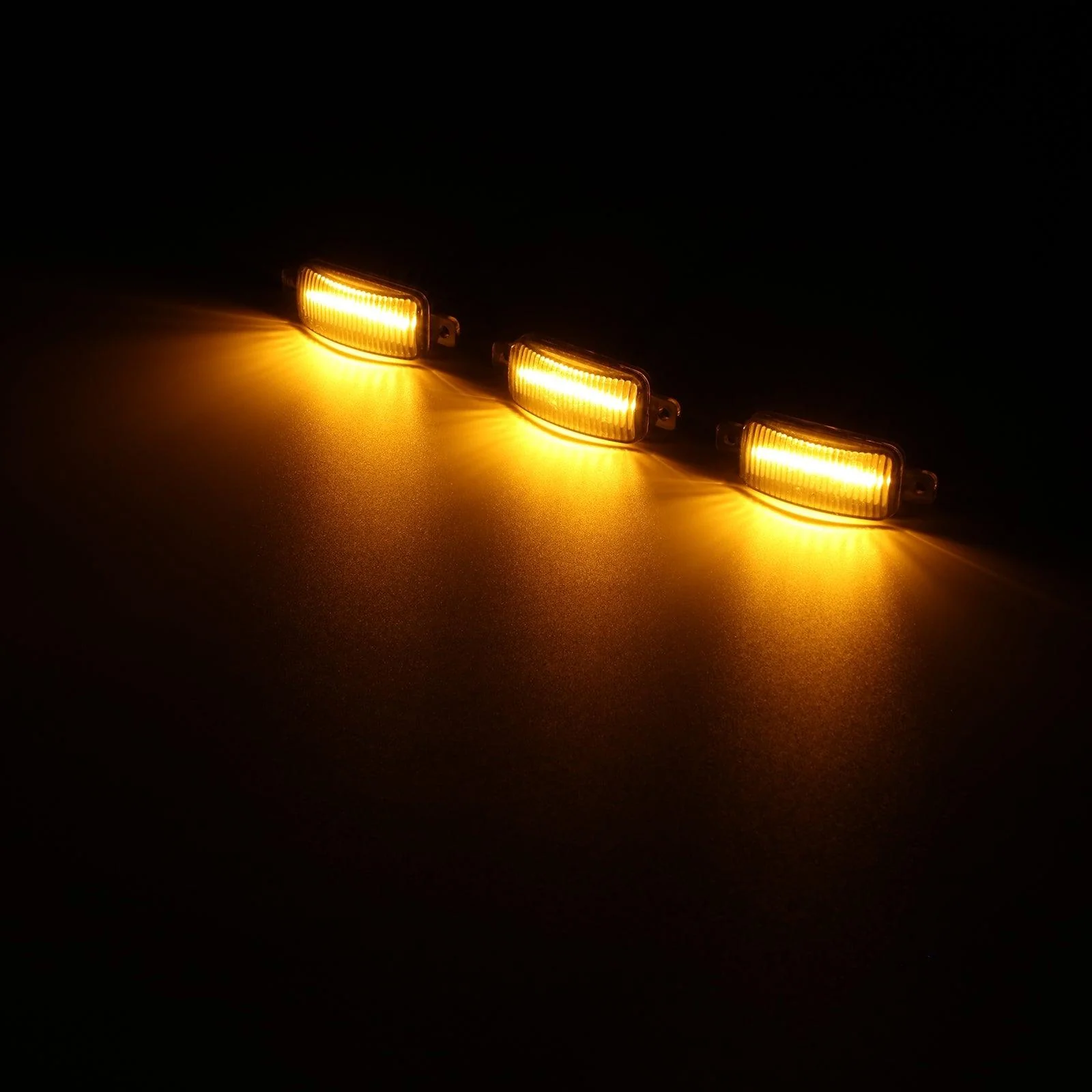 (3pcs/set) LED Front Grille Lights Raptor Style Amber Light Universal Car Modification (Amber shell/ Smoked shell) - Image 11