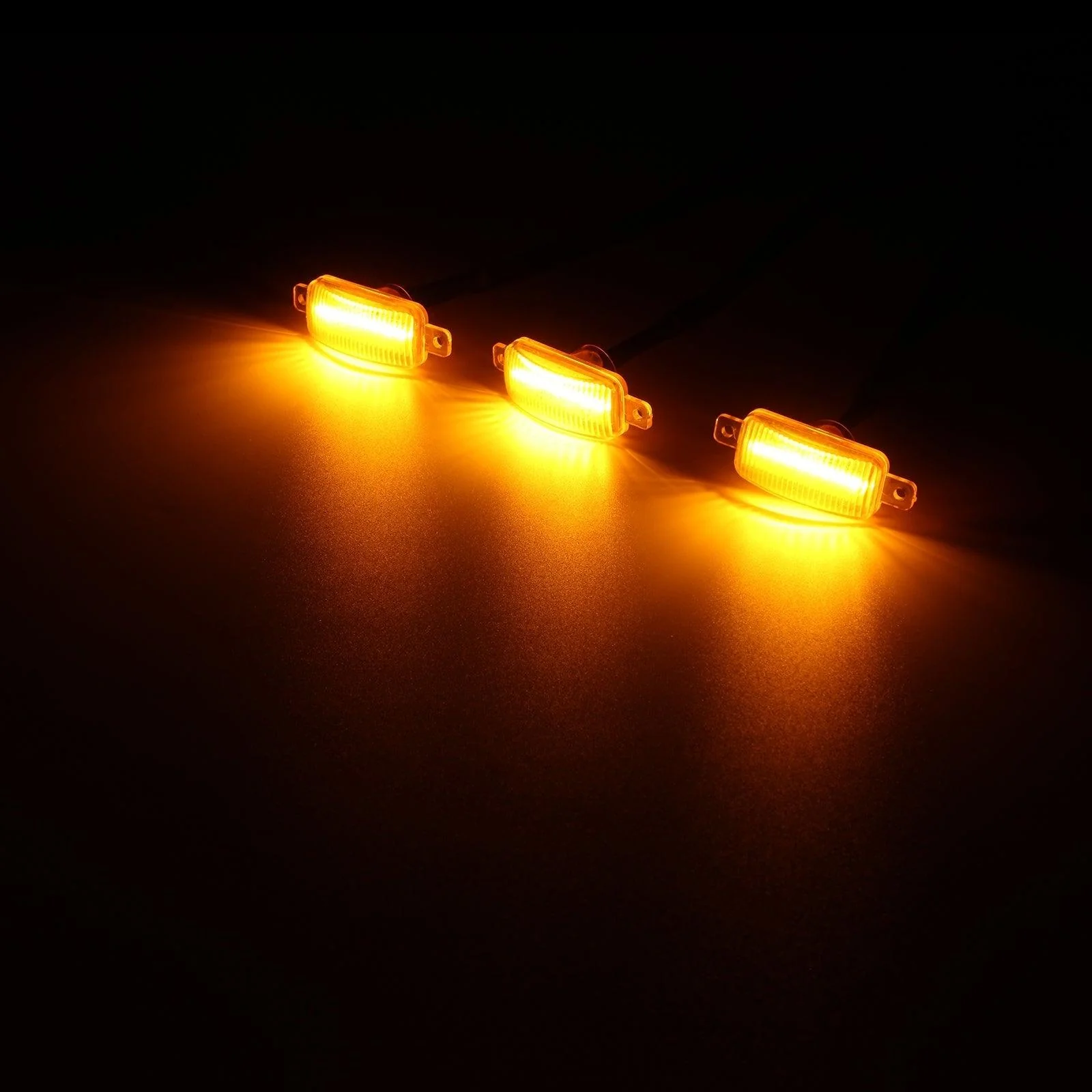 (3pcs/set) LED Front Grille Lights Raptor Style Amber Light Universal Car Modification (Amber shell/ Smoked shell) - Image 18
