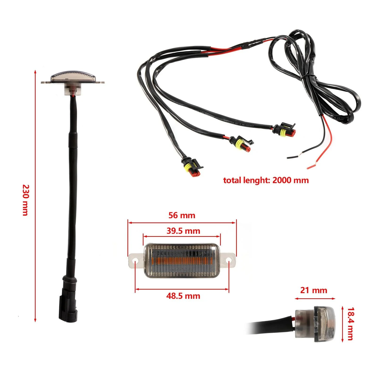 (3pcs/set) LED Front Grille Lights Raptor Style Amber Light Universal Car Modification (Amber shell/ Smoked shell) - Image 6