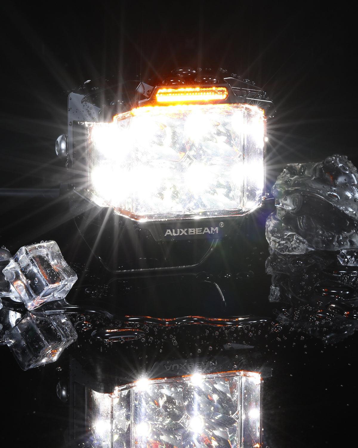 V-MAX Series | 4 Inch 92W 8960LM Spot Beam Side Shooter LED Square Pod Lights with Amber DRL - Image 10