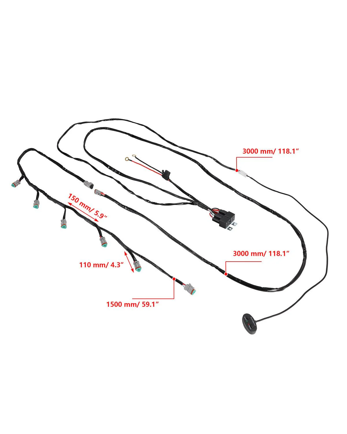 V-MAX Series | 4 Inch 92W 8960LM Spot Beam Side Shooter LED Square Pod Lights with Amber DRL - Image 13